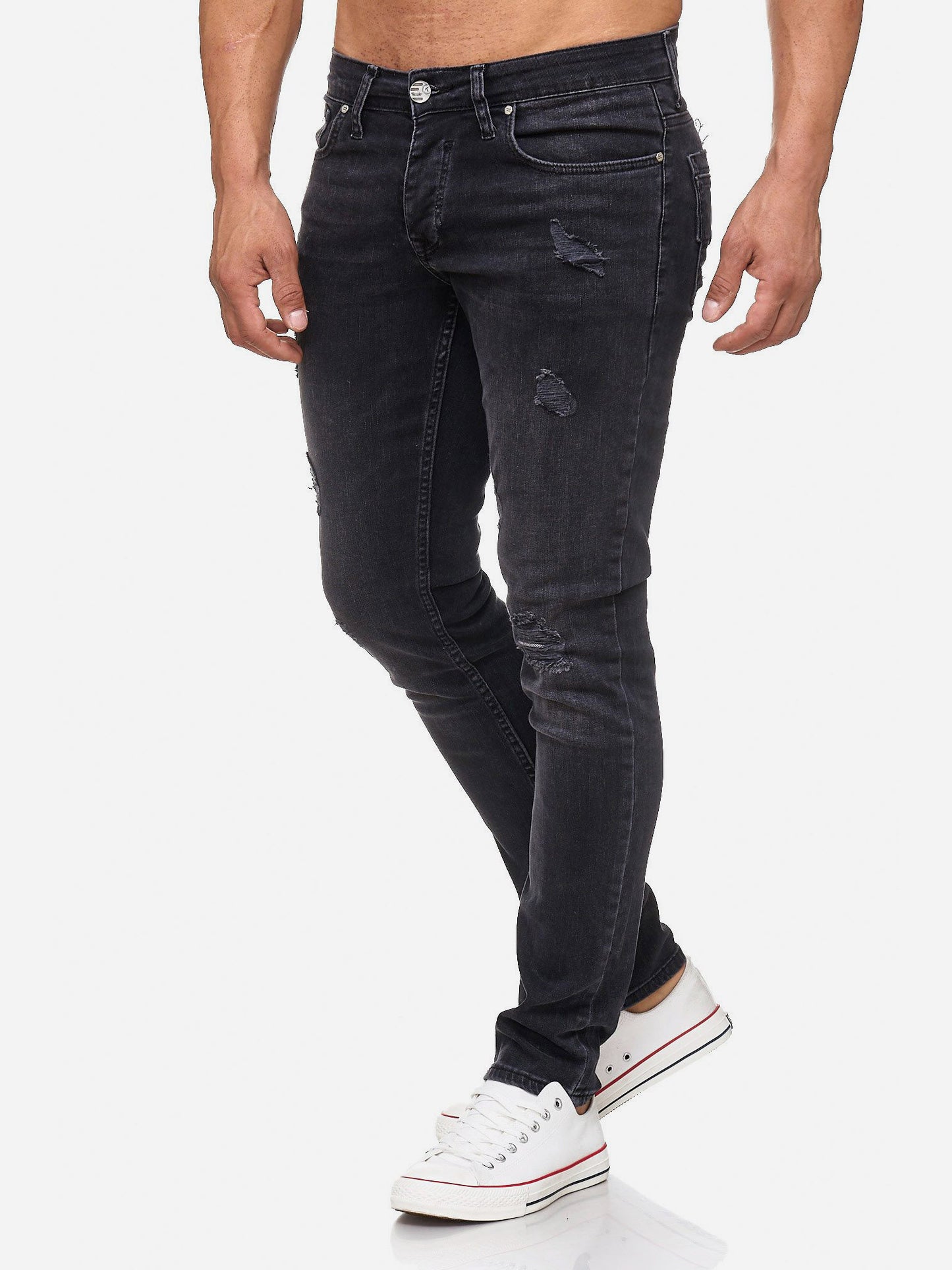 Tazzio Herren Jeans Slim Fit im Destroyed Look 17502