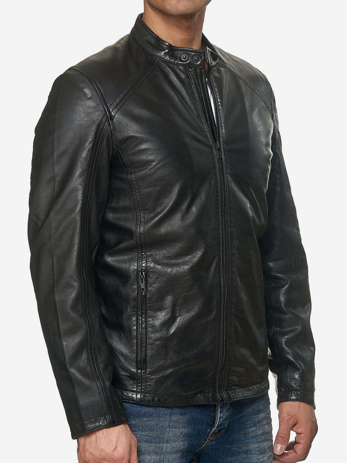 Tazzio Herren Jacke Lederjacke Echtleder 19707