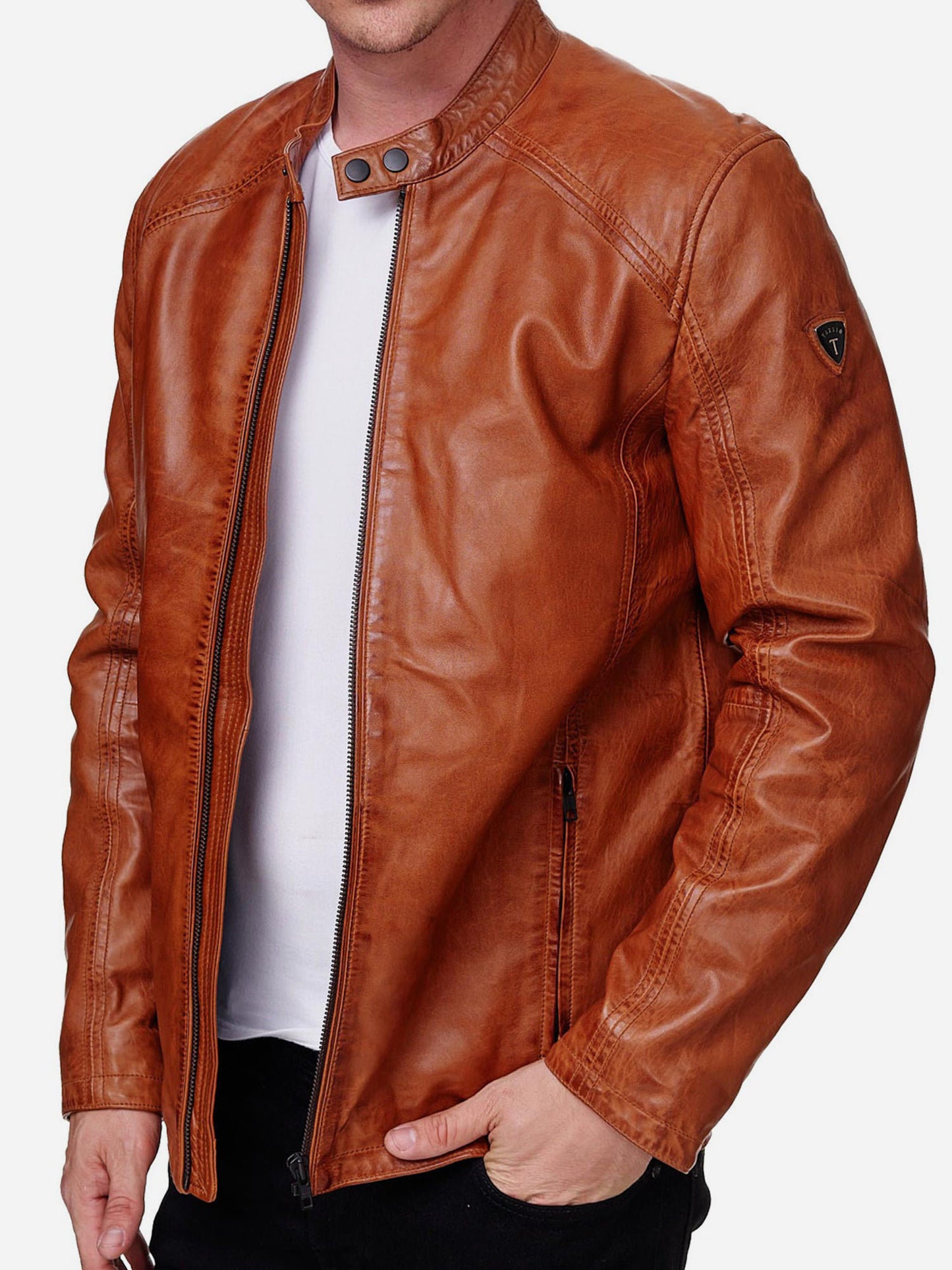 Tazzio Herren Jacke Lederjacke Echtleder 19707