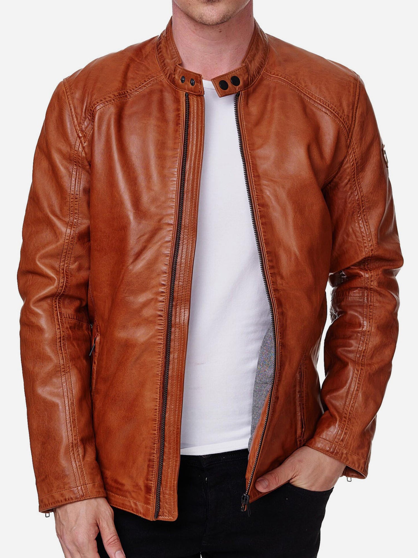 Tazzio Herren Jacke Lederjacke Echtleder 19707