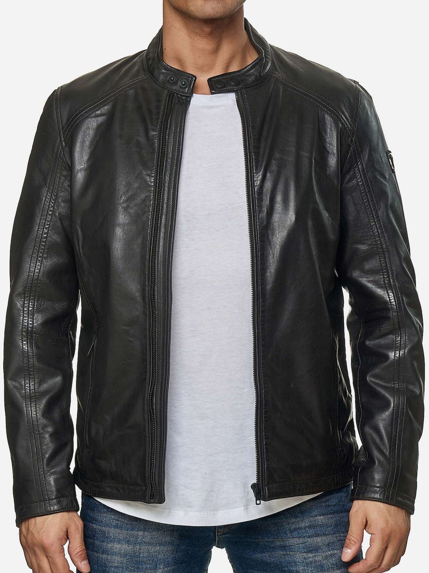 Tazzio Herren Jacke Lederjacke Echtleder 19707