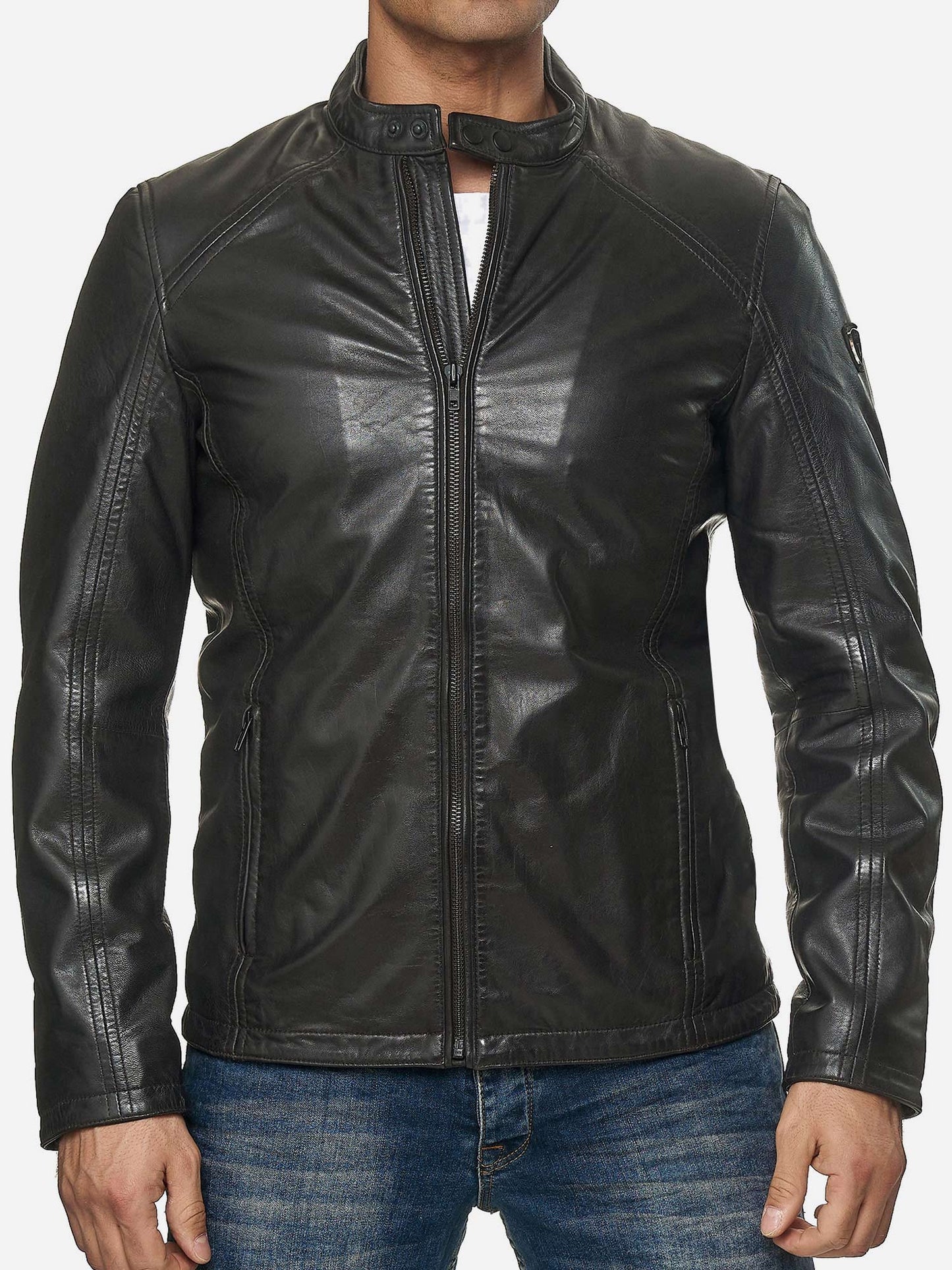 Tazzio Herren Jacke Lederjacke Echtleder 19707