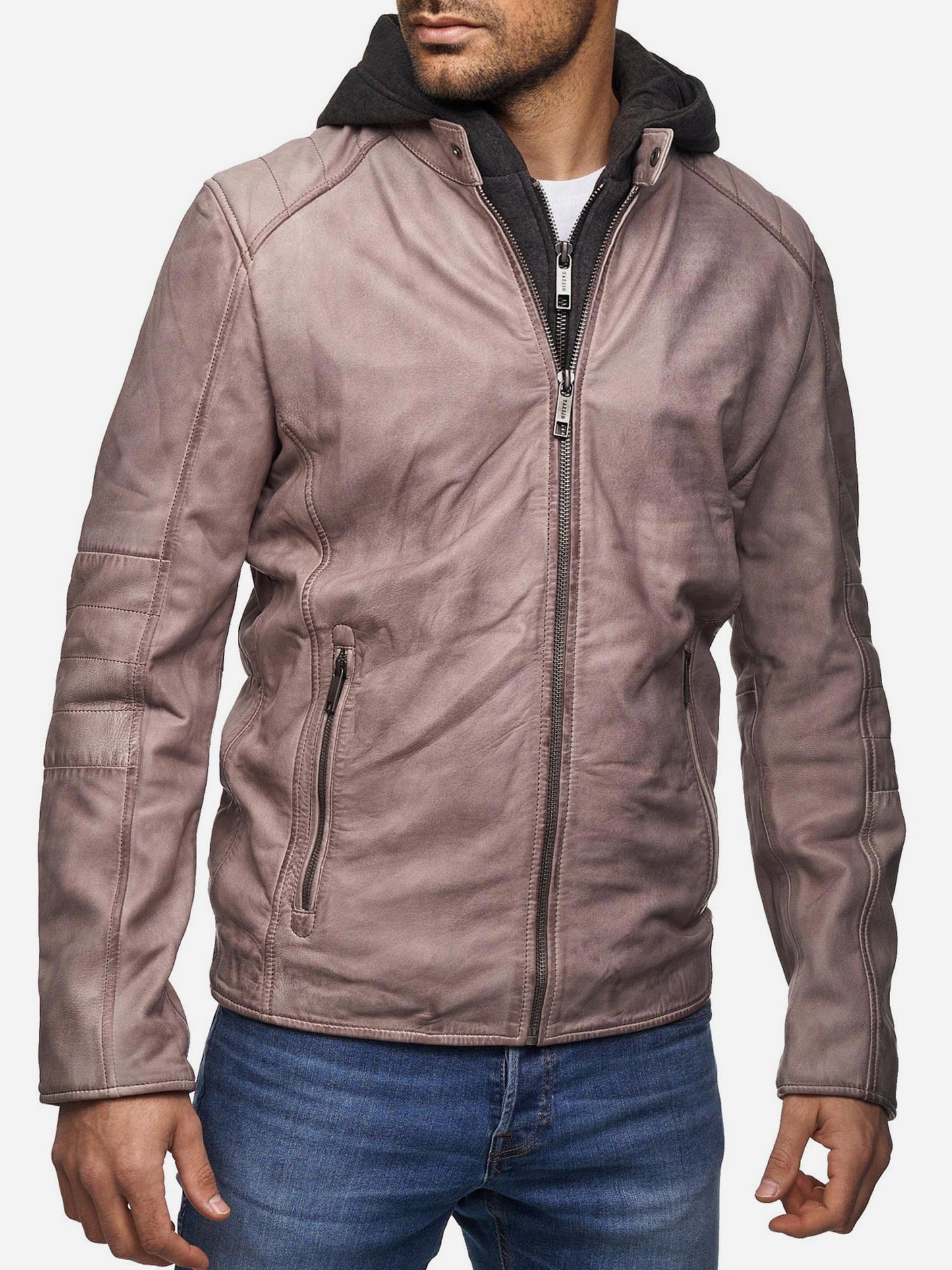 Tazzio Herren Lederjacke Two-in-One Style 19710