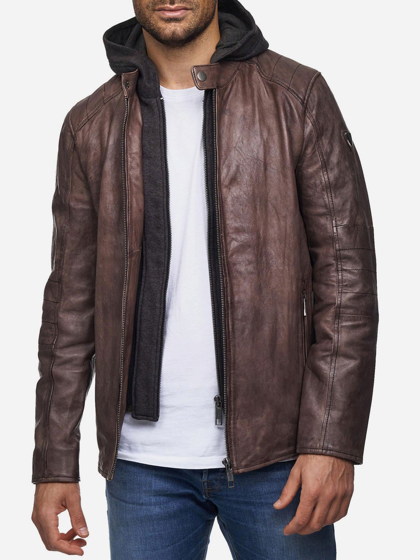 Tazzio Herren Lederjacke Two-in-One Style 19710