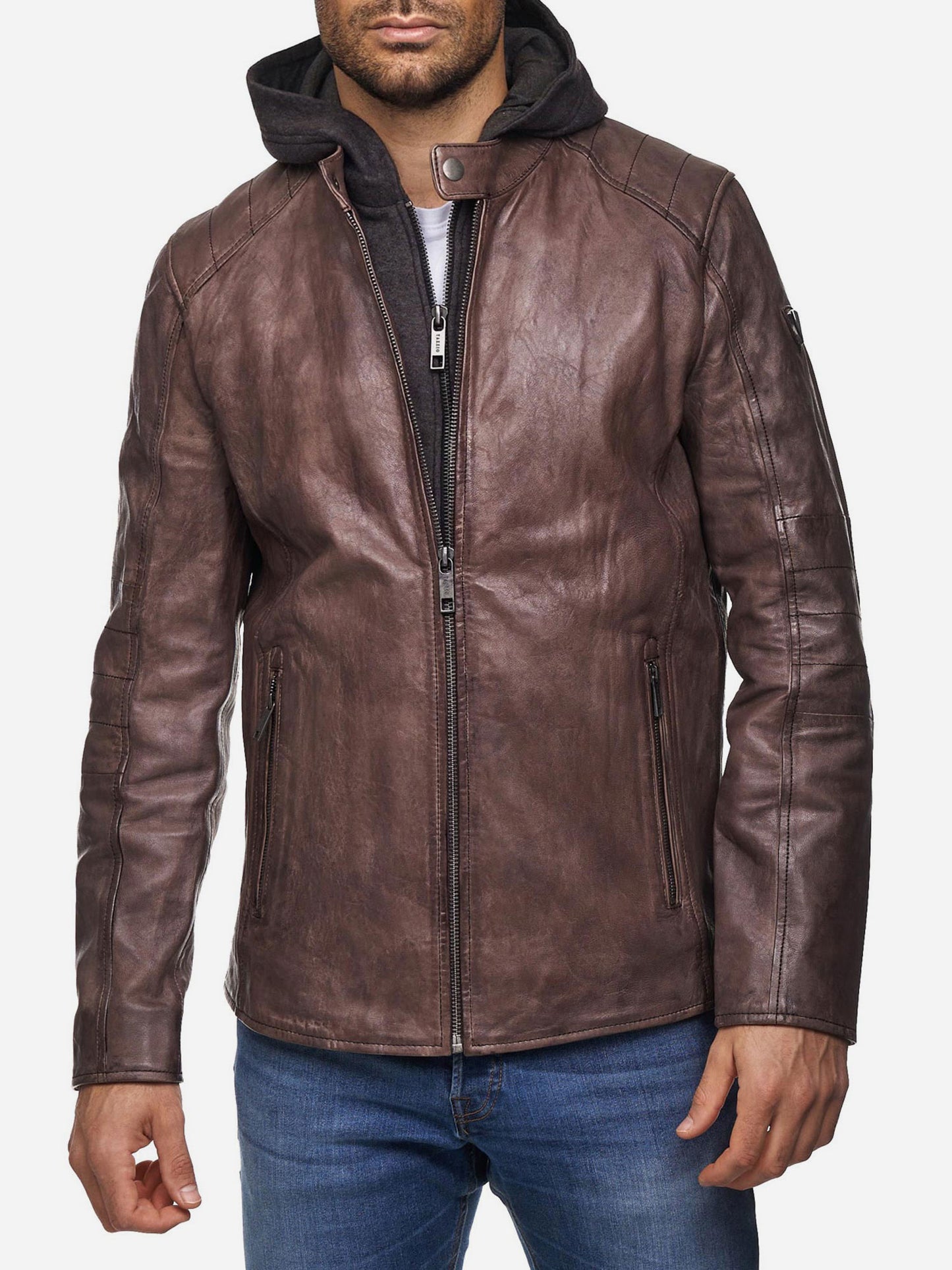 Tazzio Herren Lederjacke Two-in-One Style 19710