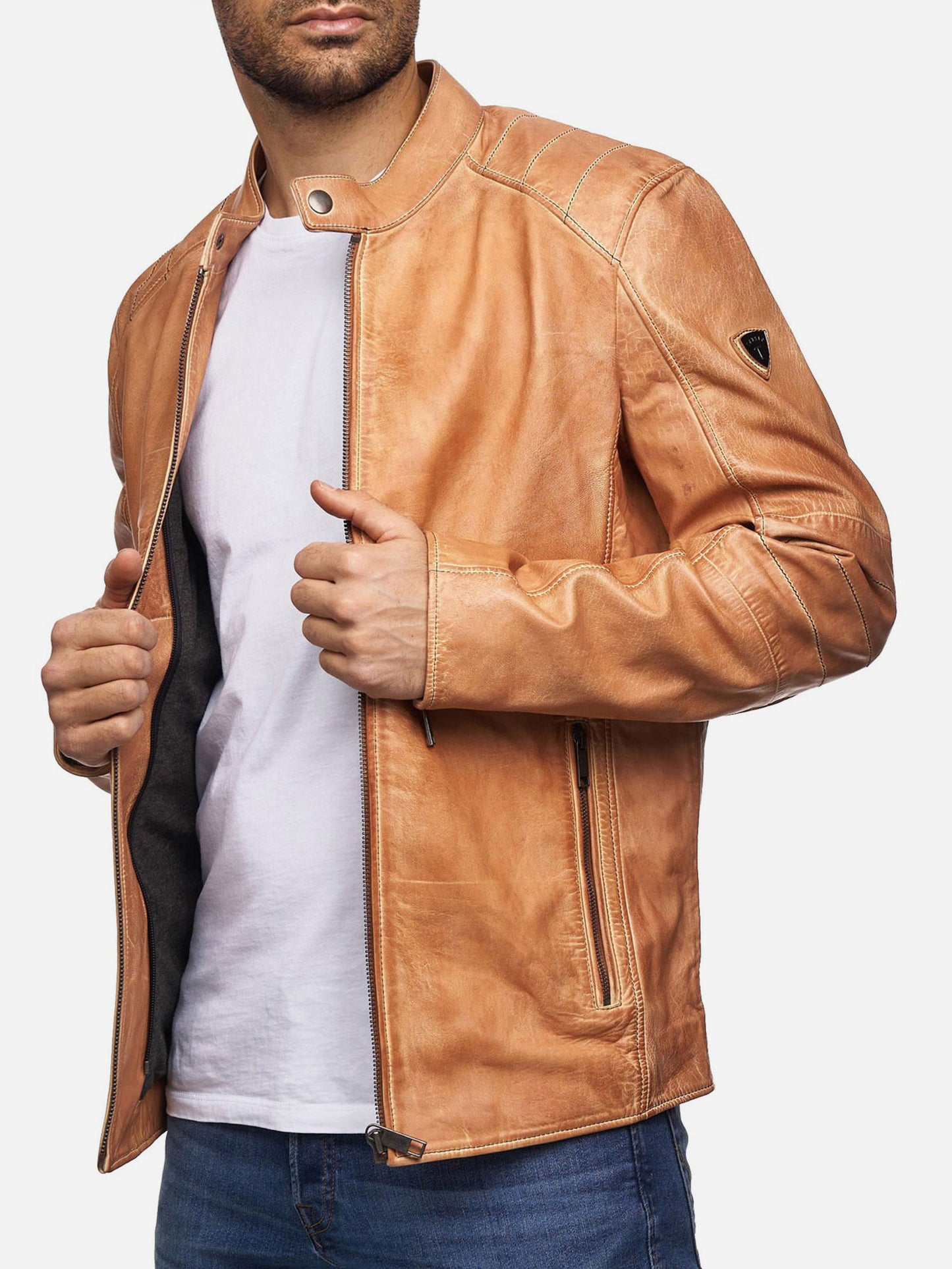 Tazzio Herren Lederjacke Two-in-One Style 19710