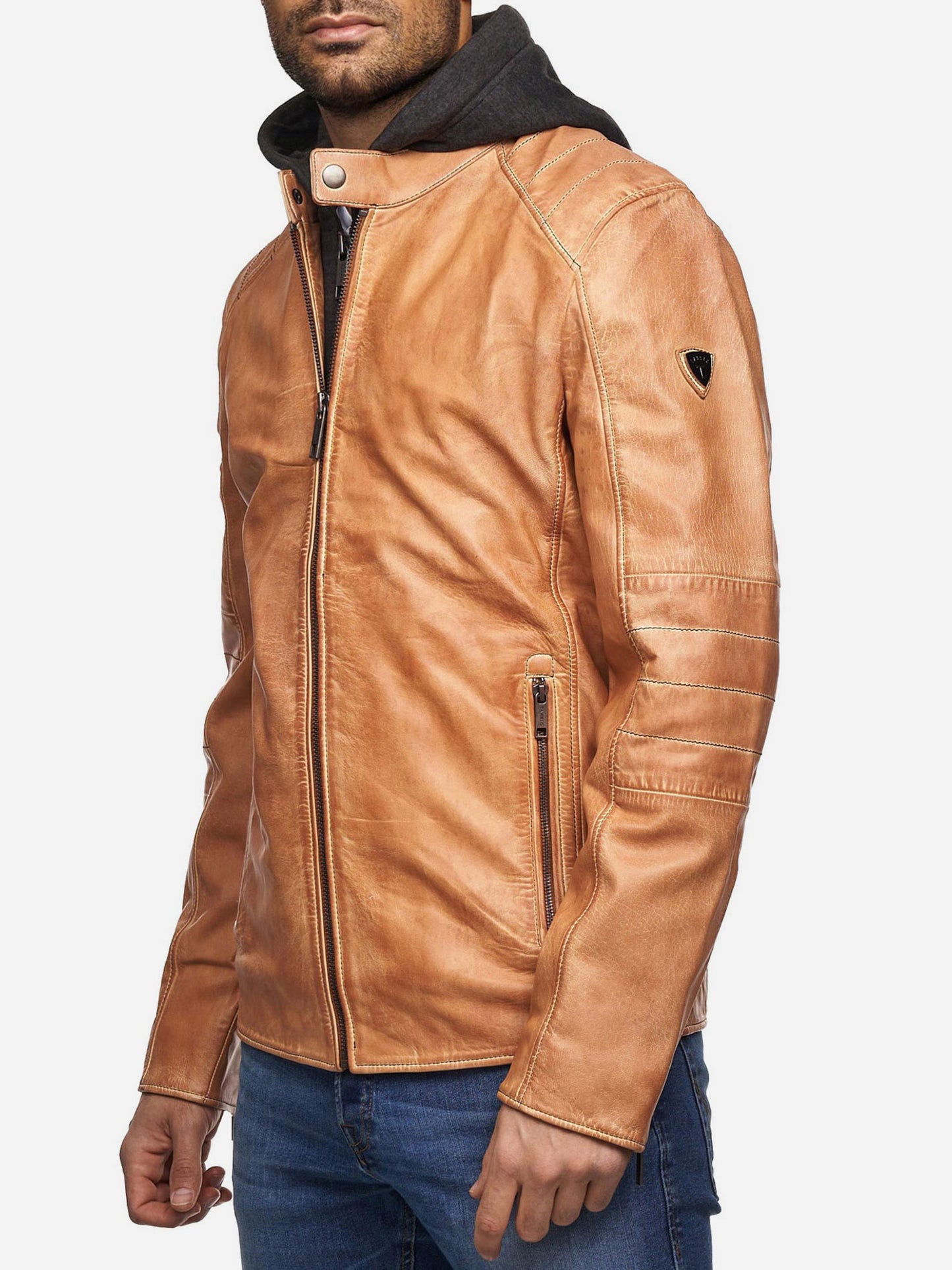 Tazzio Herren Lederjacke Two-in-One Style 19710