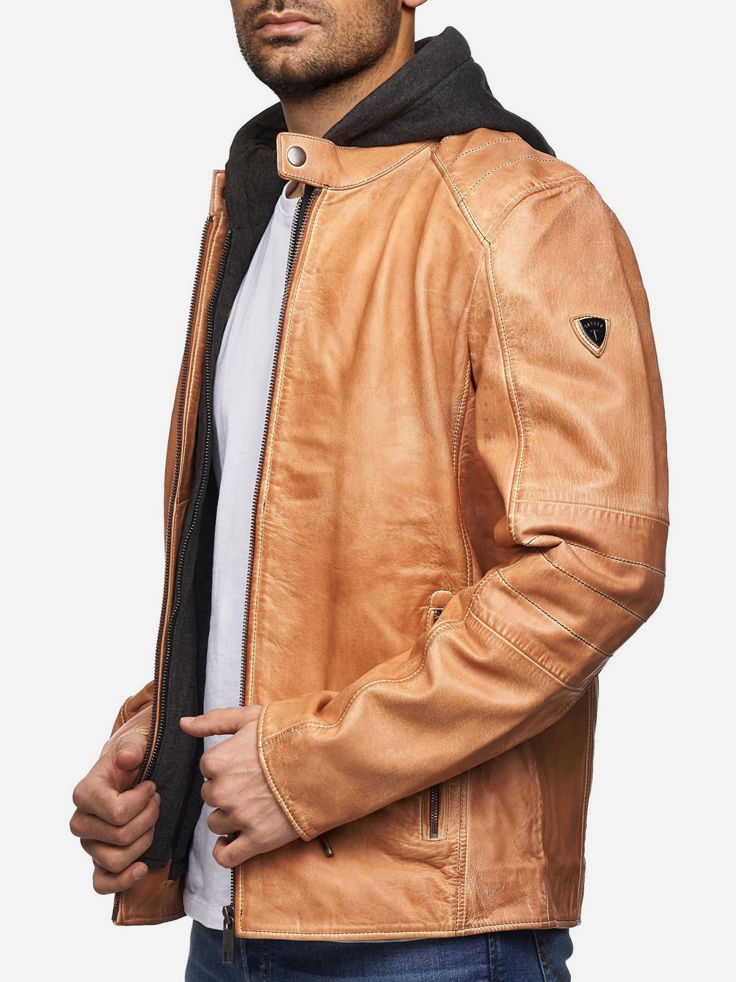Tazzio Herren Lederjacke Two-in-One Style 19710