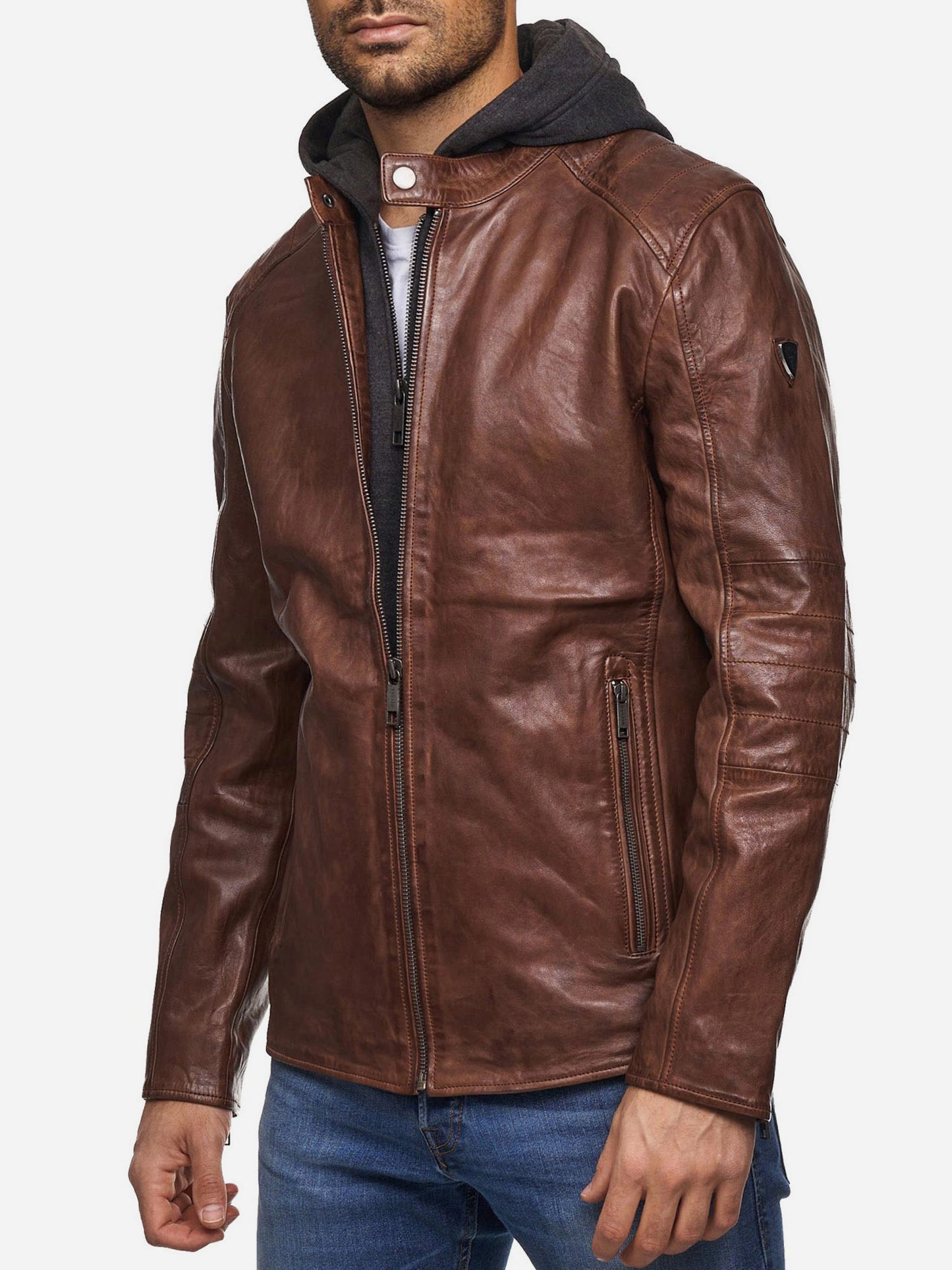 Tazzio Herren Lederjacke Two-in-One Style 19710
