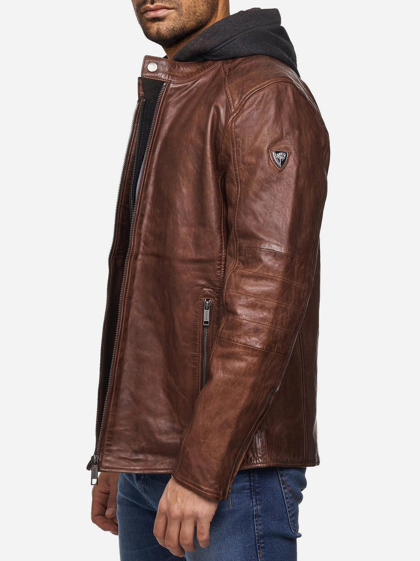 Tazzio Herren Lederjacke Two-in-One Style 19710