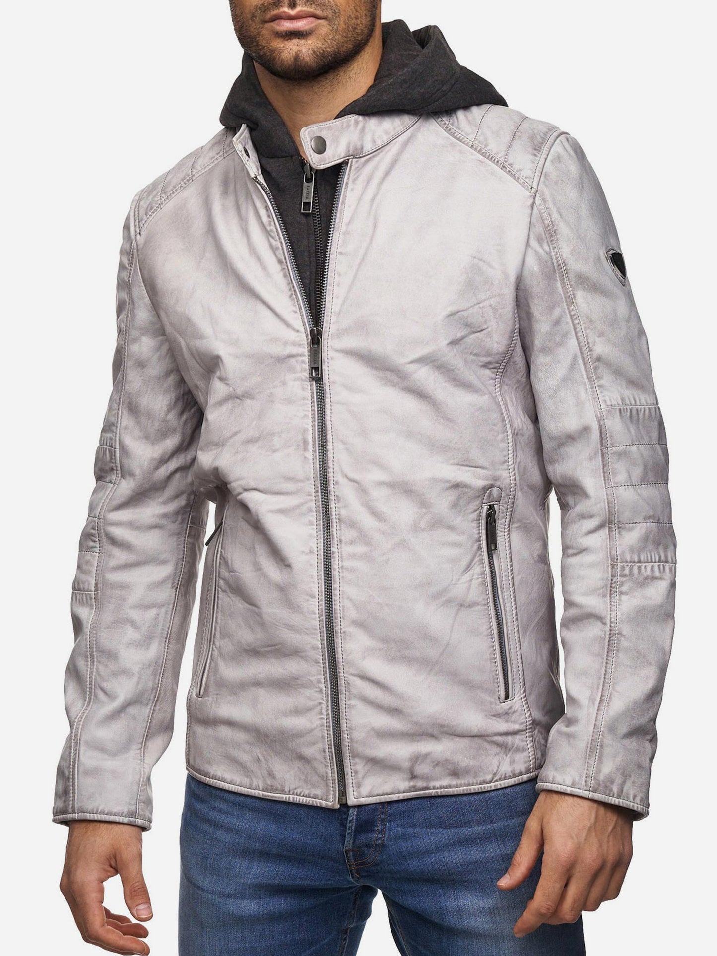 Tazzio Herren Lederjacke Two-in-One Style 19710