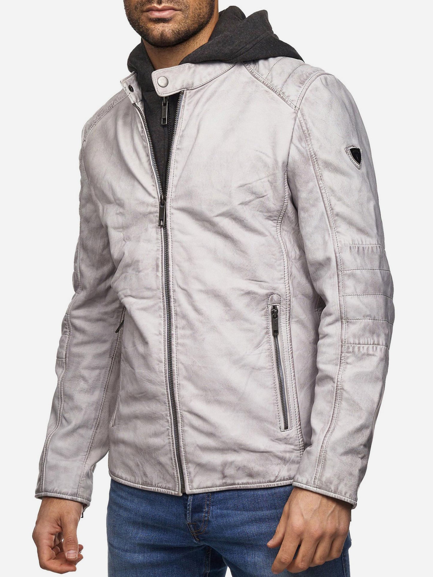 Tazzio Herren Lederjacke Two-in-One Style 19710