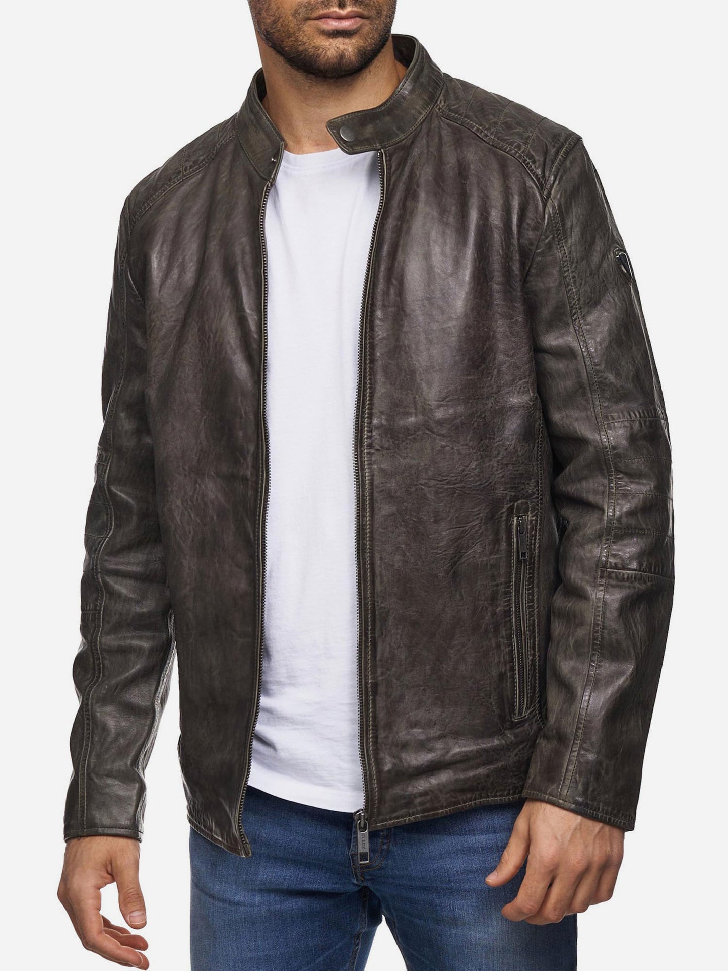 Tazzio Herren Lederjacke Two-in-One Style 19710