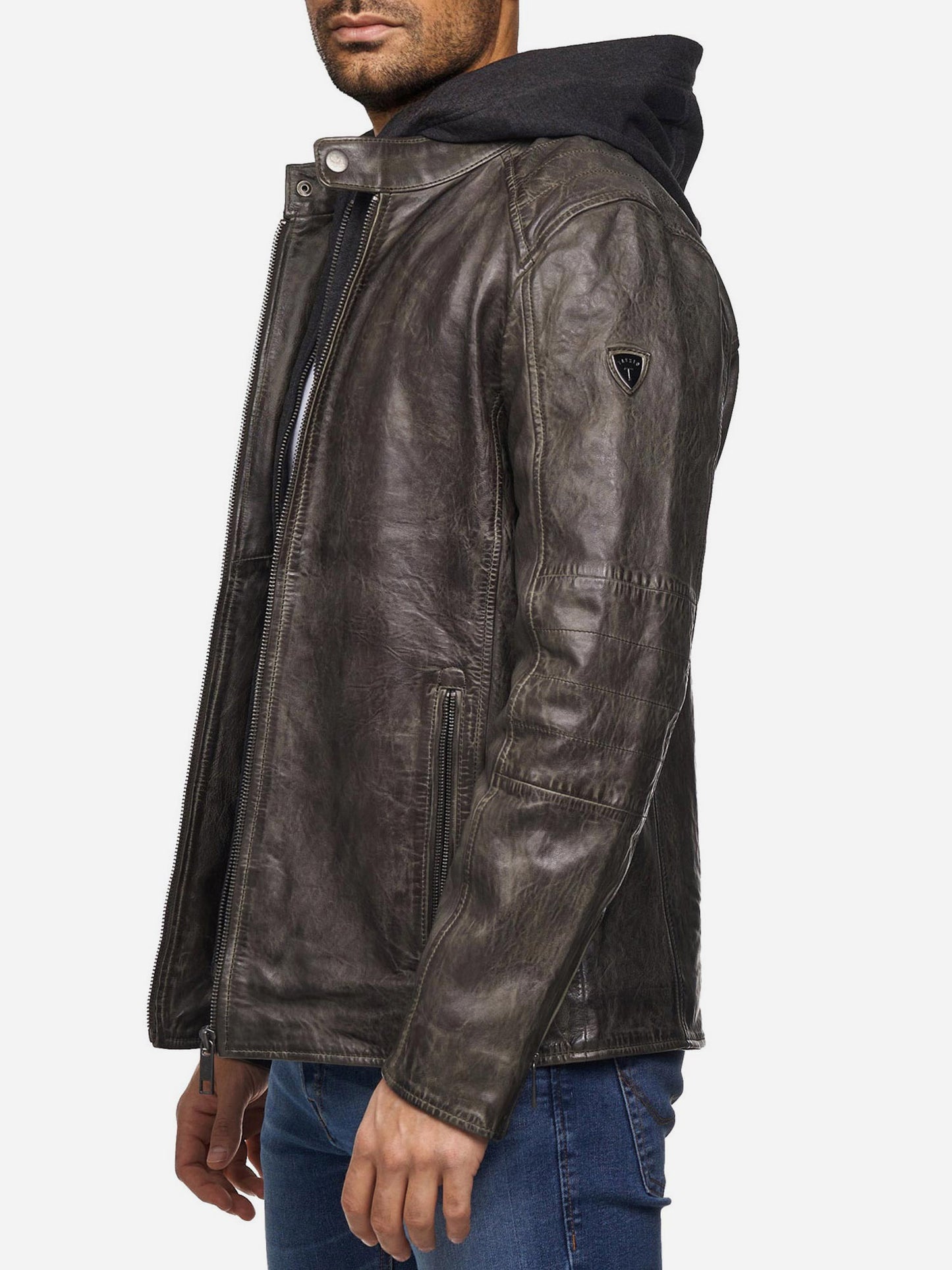 Tazzio Herren Lederjacke Two-in-One Style 19710