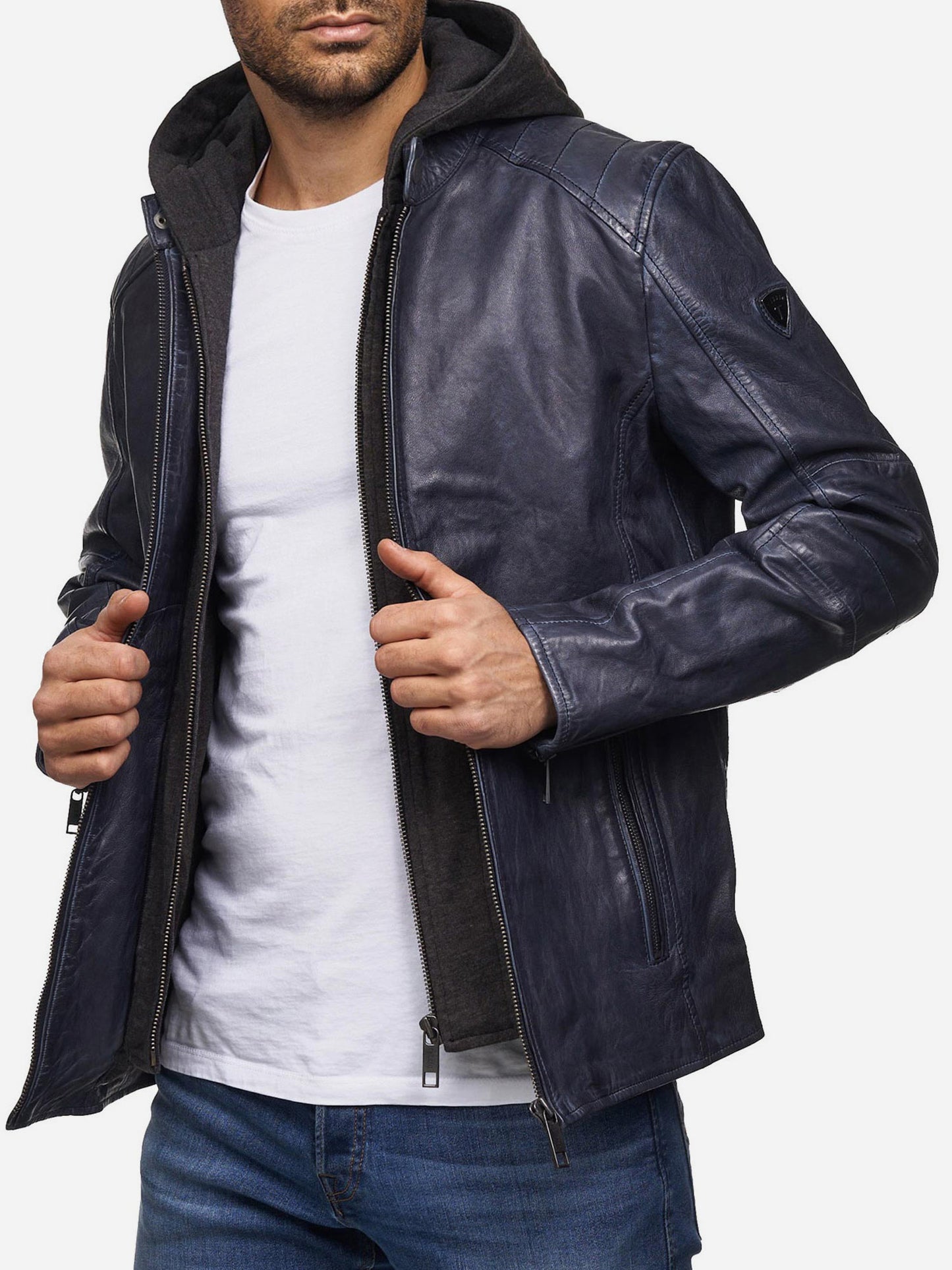 Tazzio Herren Lederjacke Two-in-One Style 19710