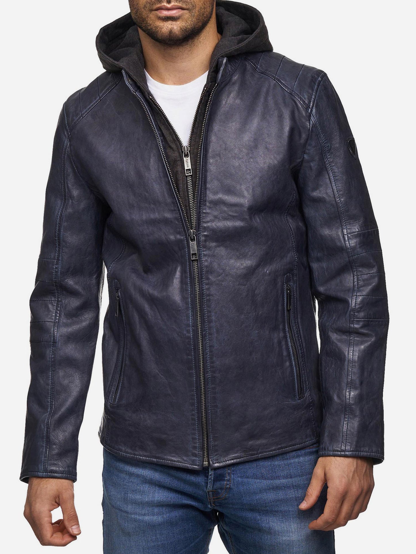 Tazzio Herren Lederjacke Two-in-One Style 19710