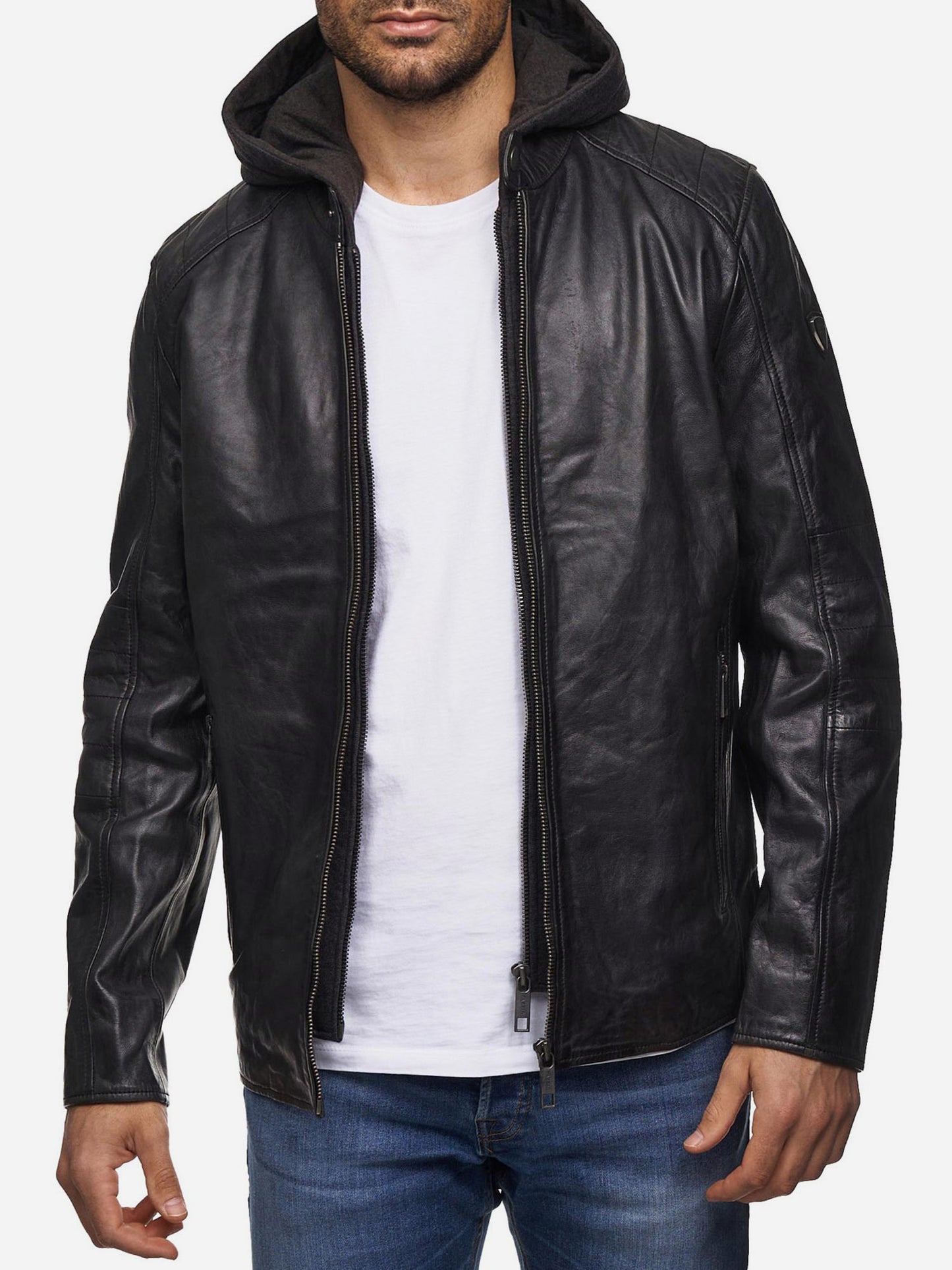Tazzio Herren Lederjacke Two-in-One Style 19710