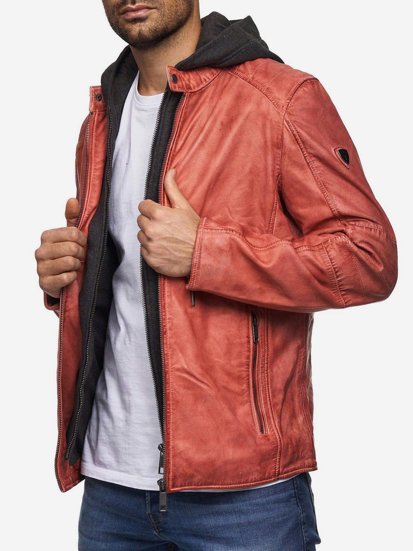 Tazzio Herren Lederjacke Two-in-One Style 19710