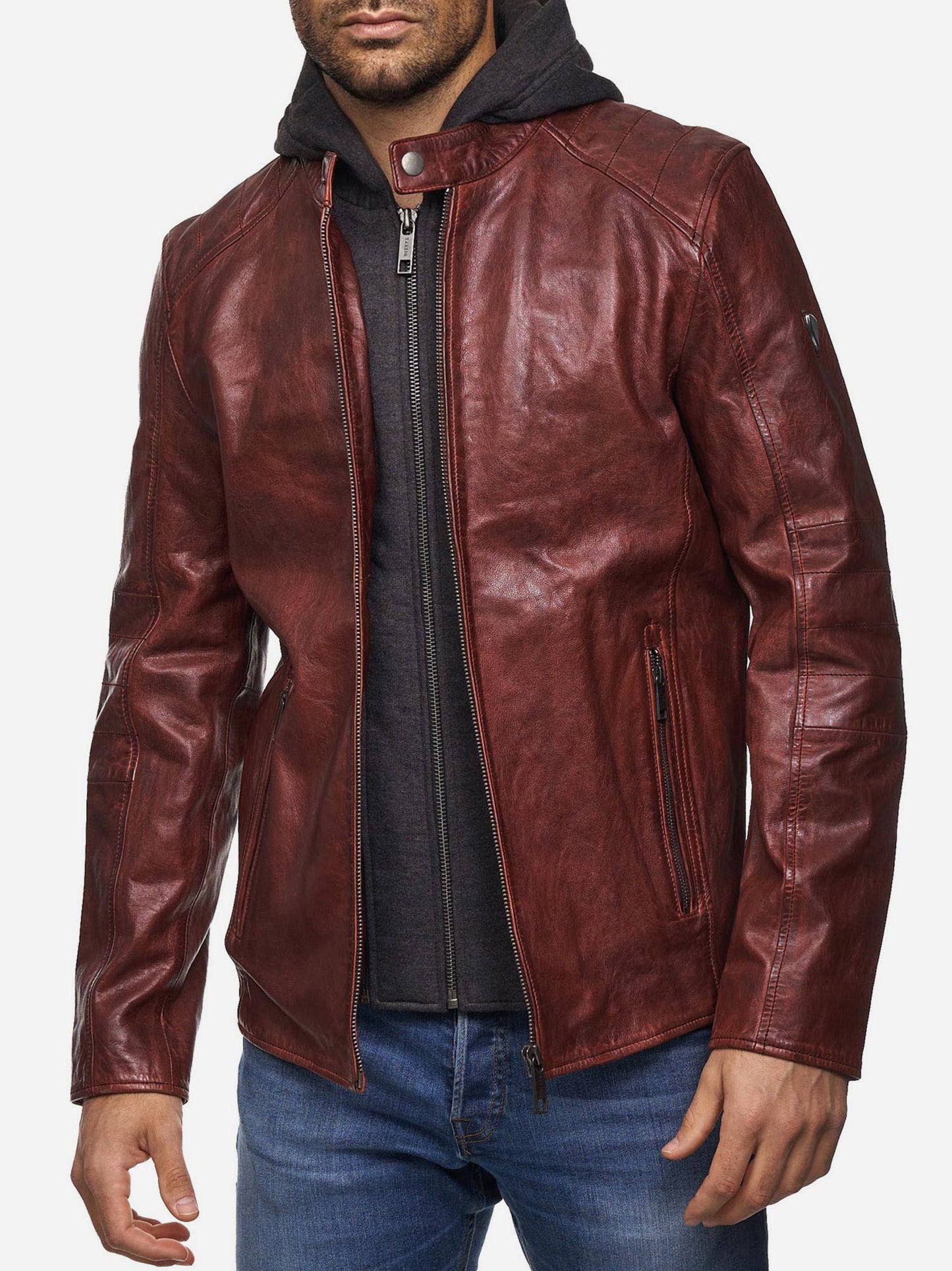 Tazzio Herren Lederjacke Two-in-One Style 19710