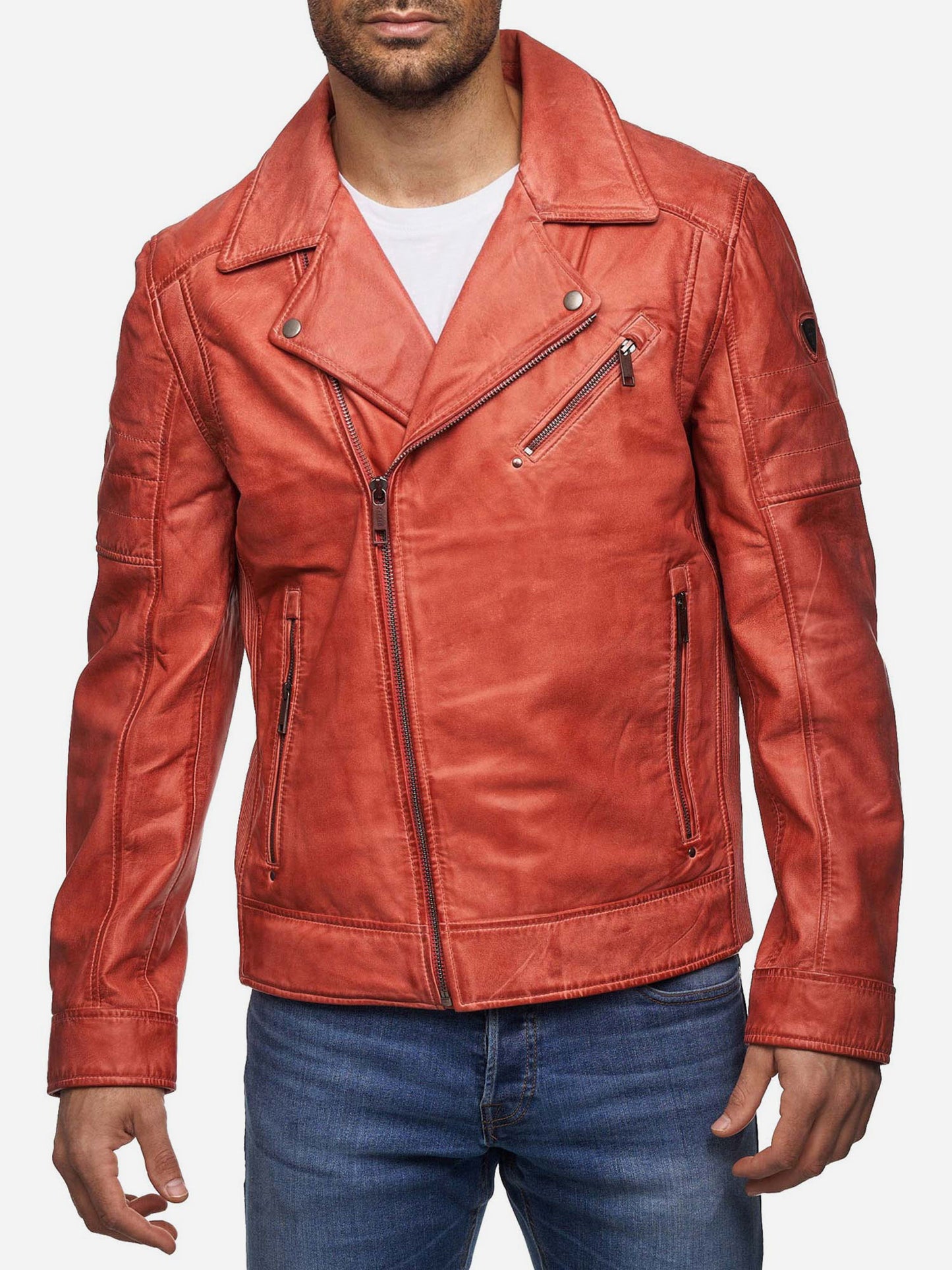 Tazzio Herren Lederjacke Biker-Look 19712
