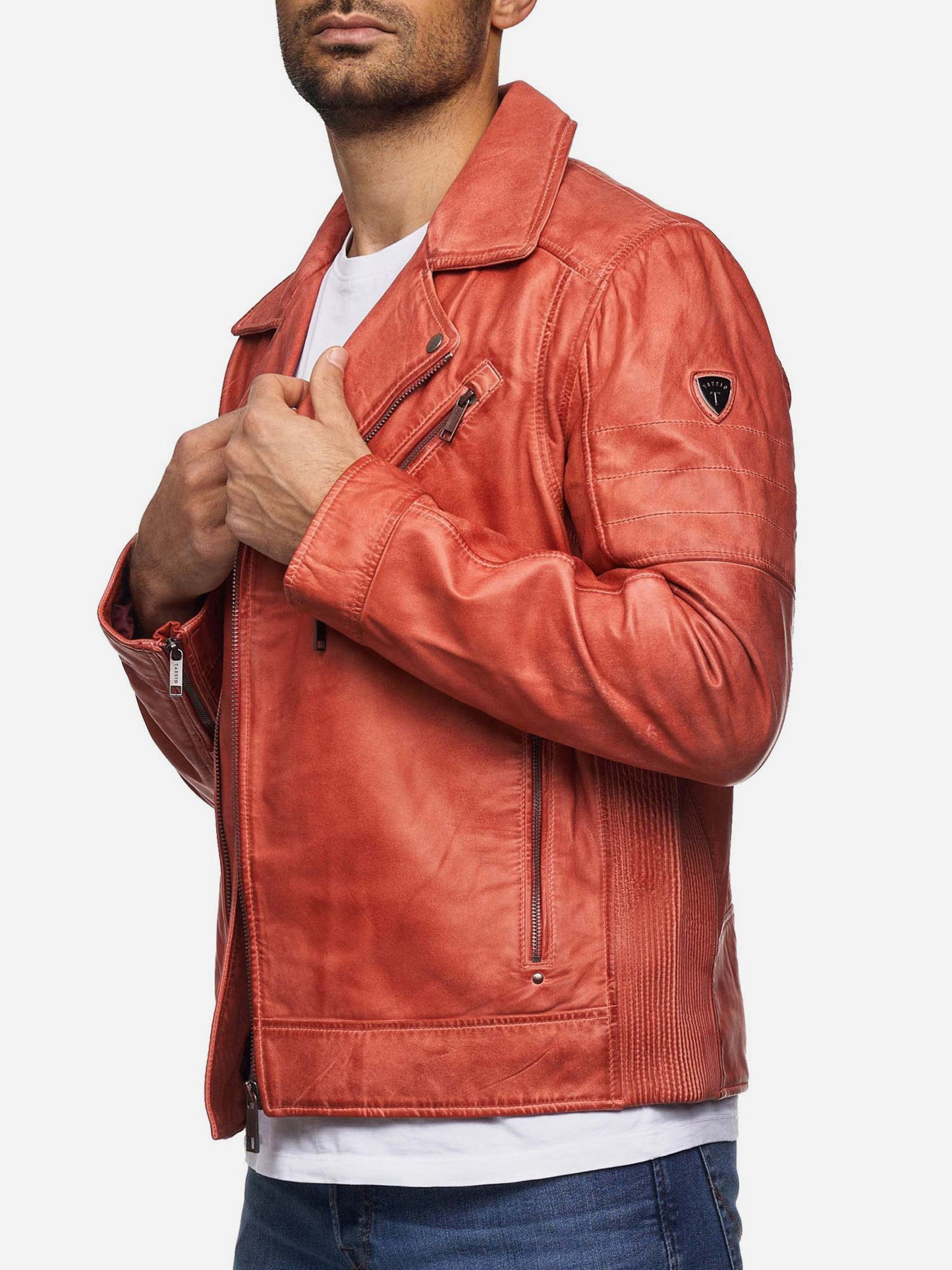 Tazzio Herren Lederjacke Biker-Look 19712