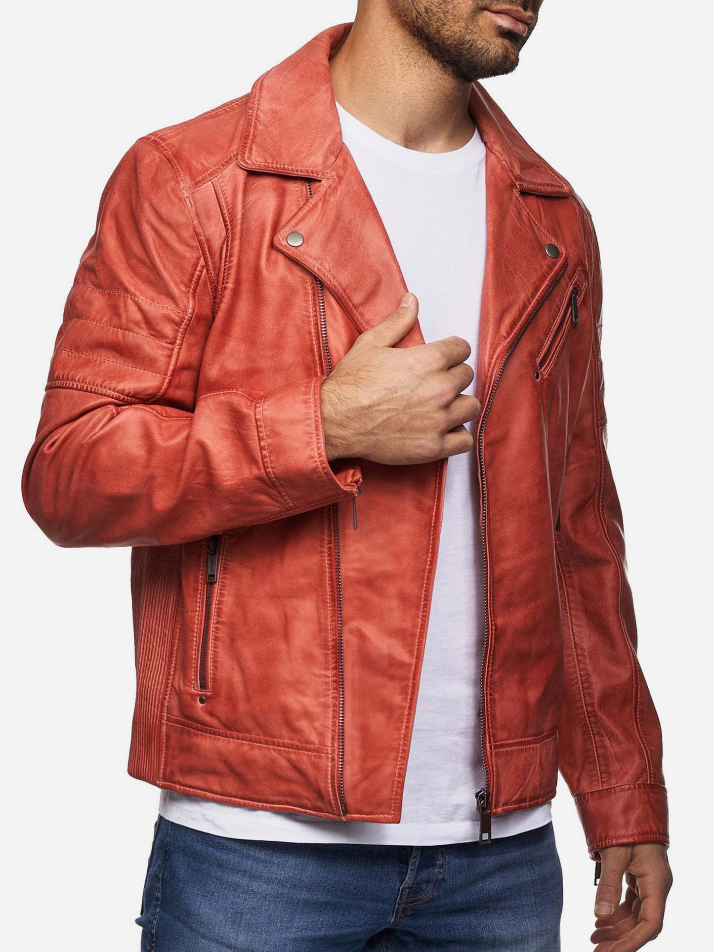 Tazzio Herren Lederjacke Biker-Look 19712