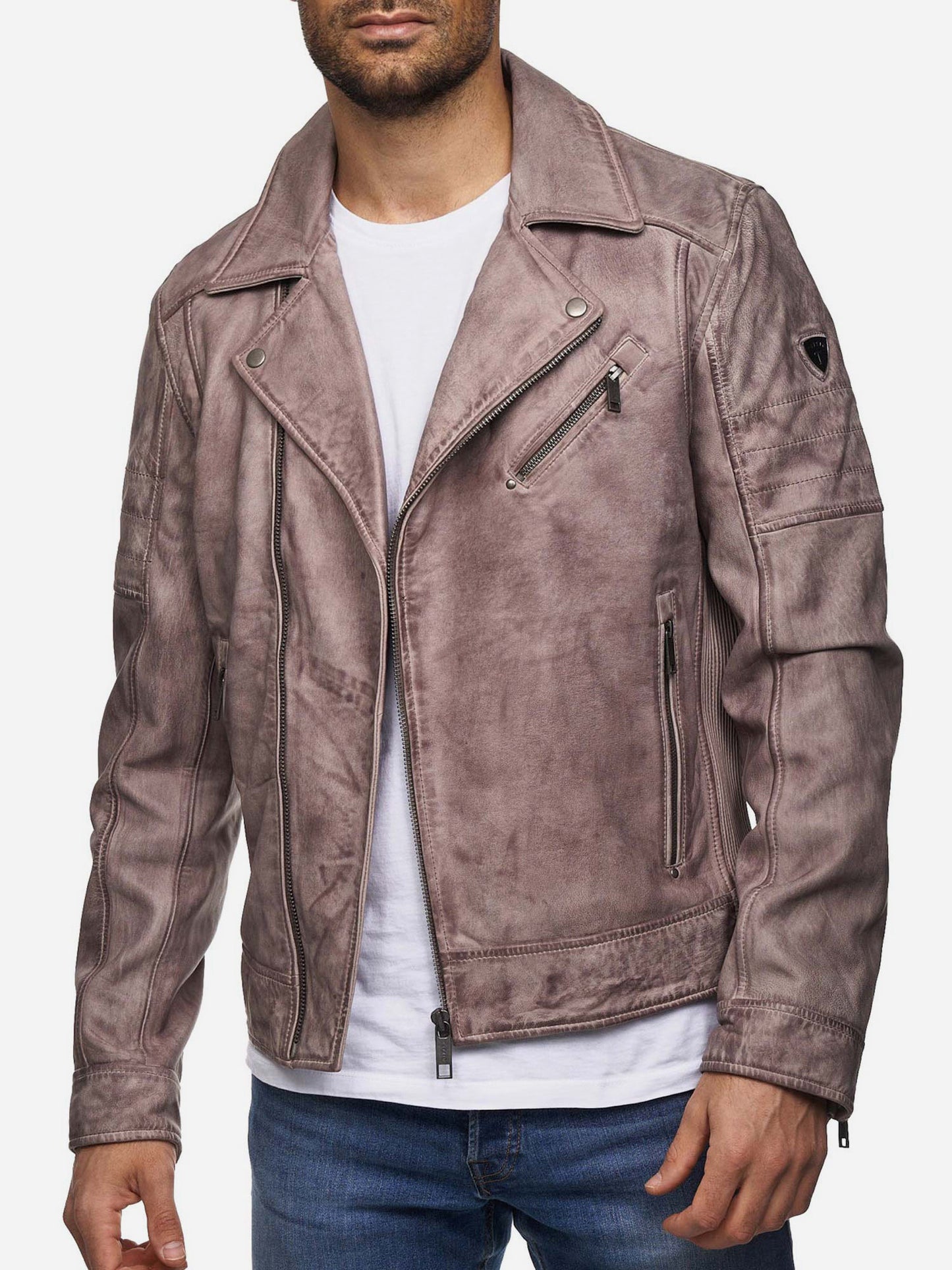 Tazzio Herren Lederjacke Biker-Look 19712