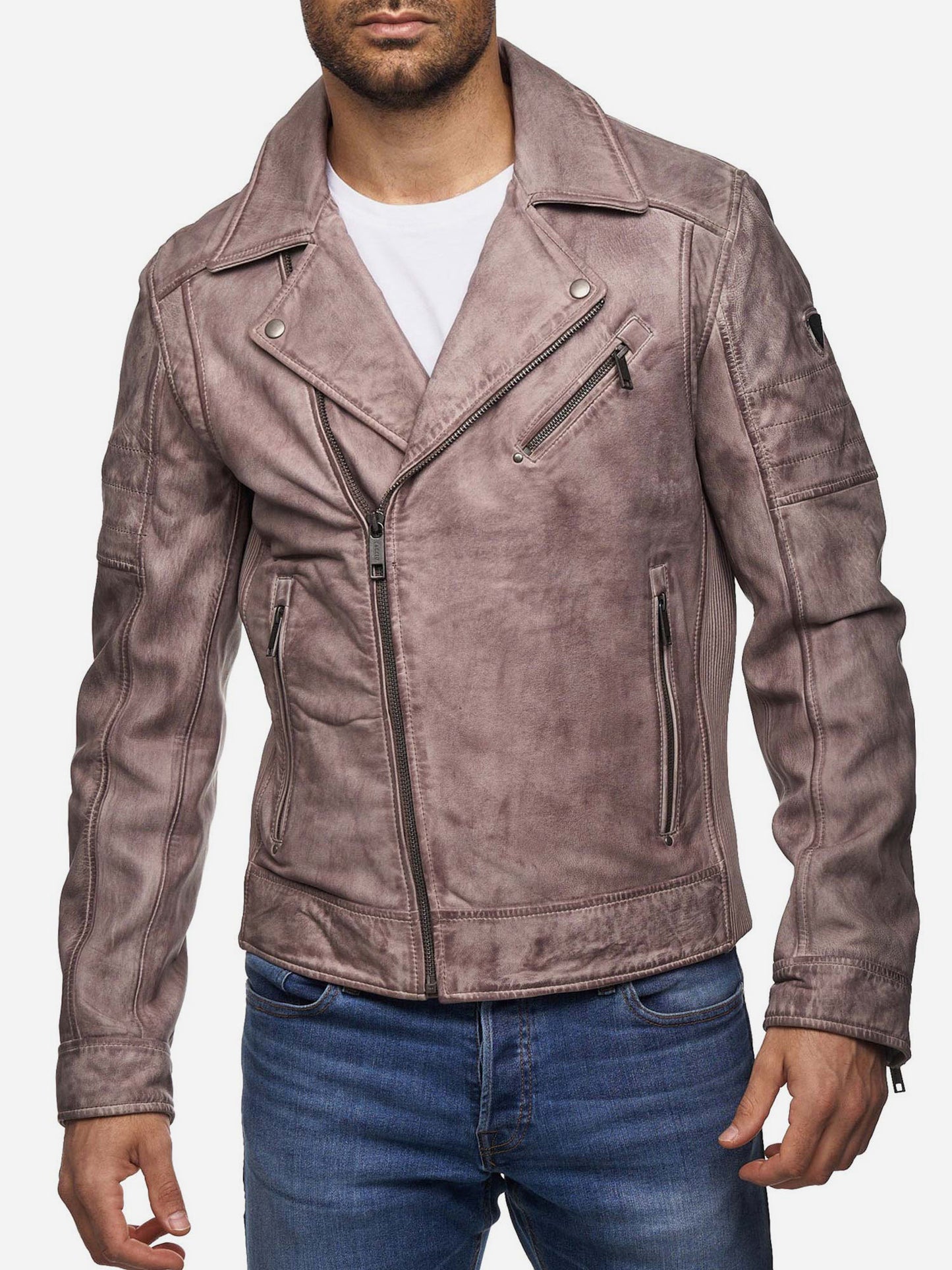 Tazzio Herren Lederjacke Biker-Look 19712