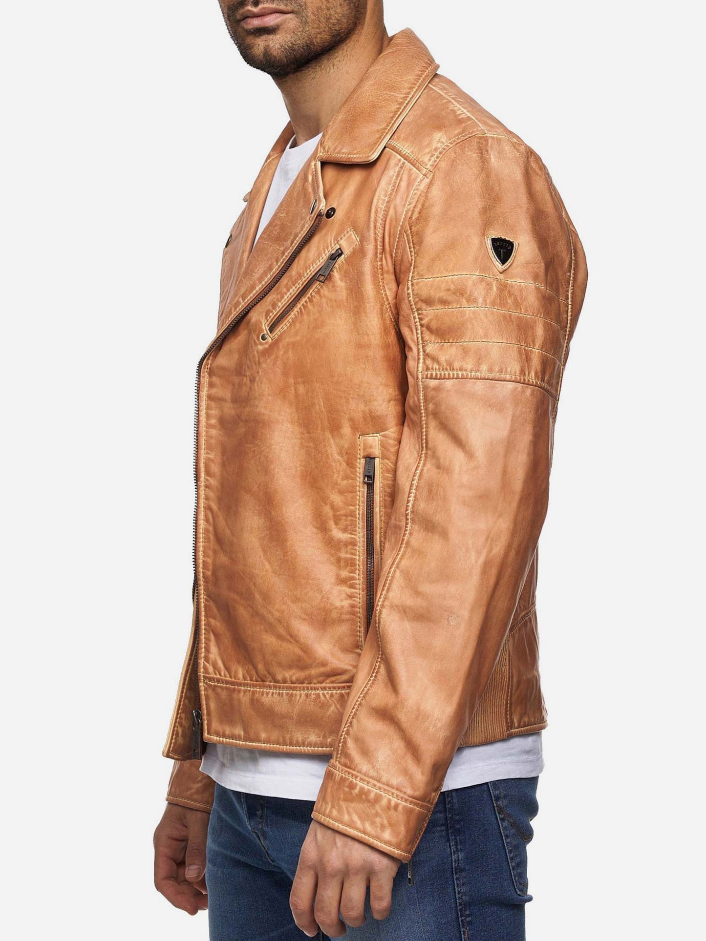 Tazzio Herren Lederjacke Biker-Look 19712