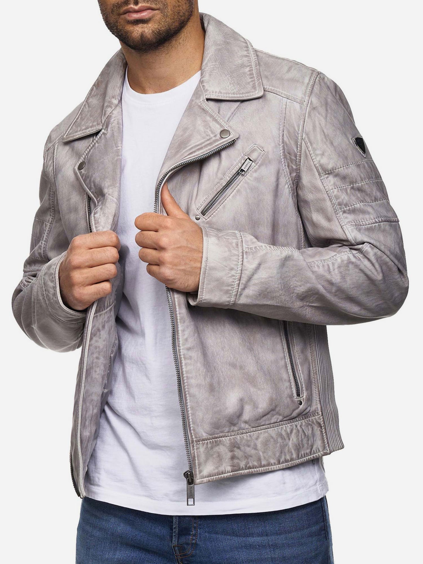 Tazzio Herren Lederjacke Biker-Look 19712