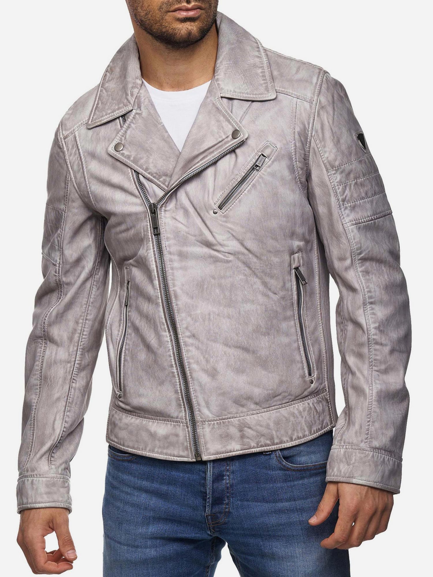 Tazzio Herren Lederjacke Biker-Look 19712