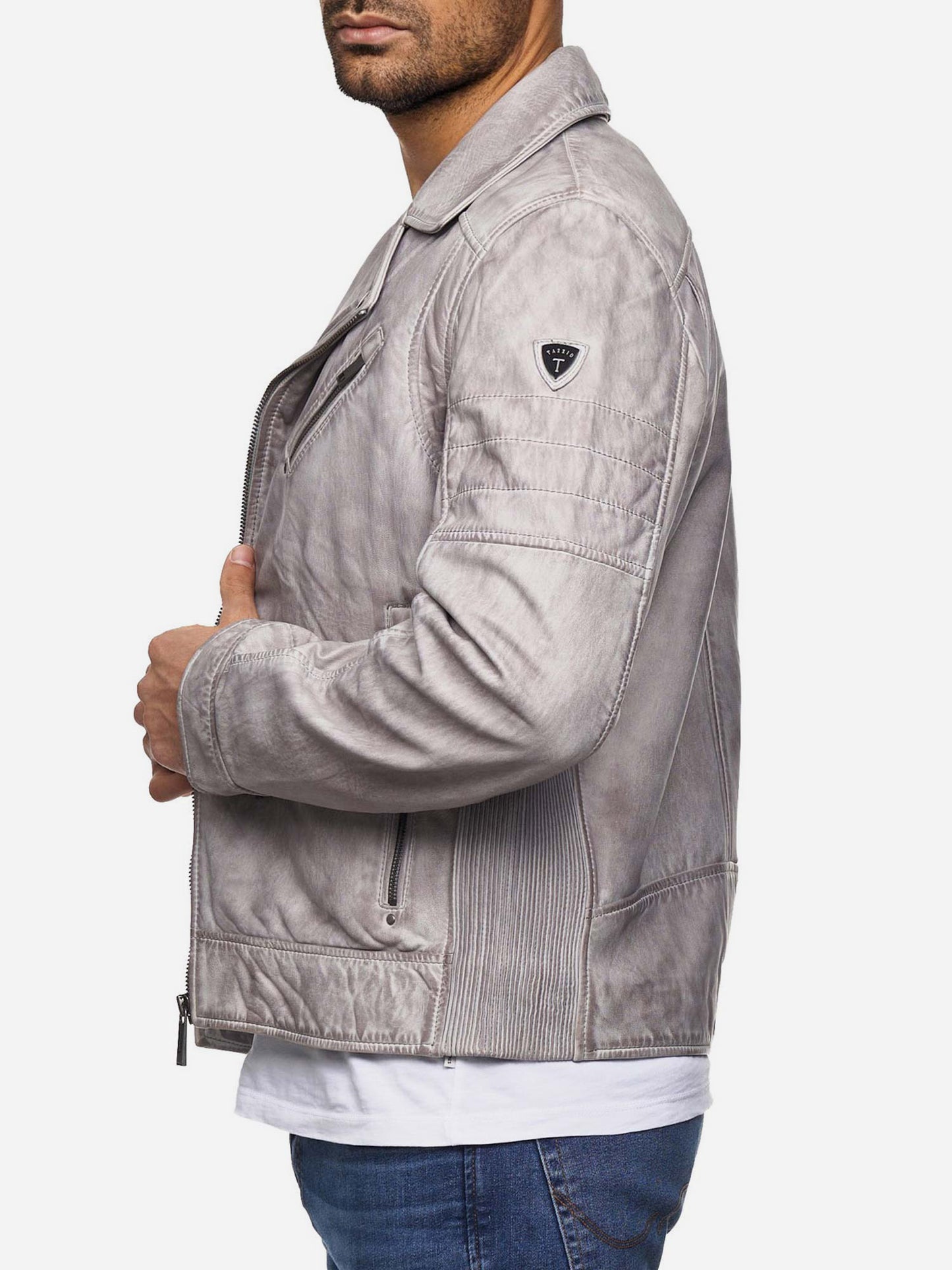Tazzio Herren Lederjacke Biker-Look 19712