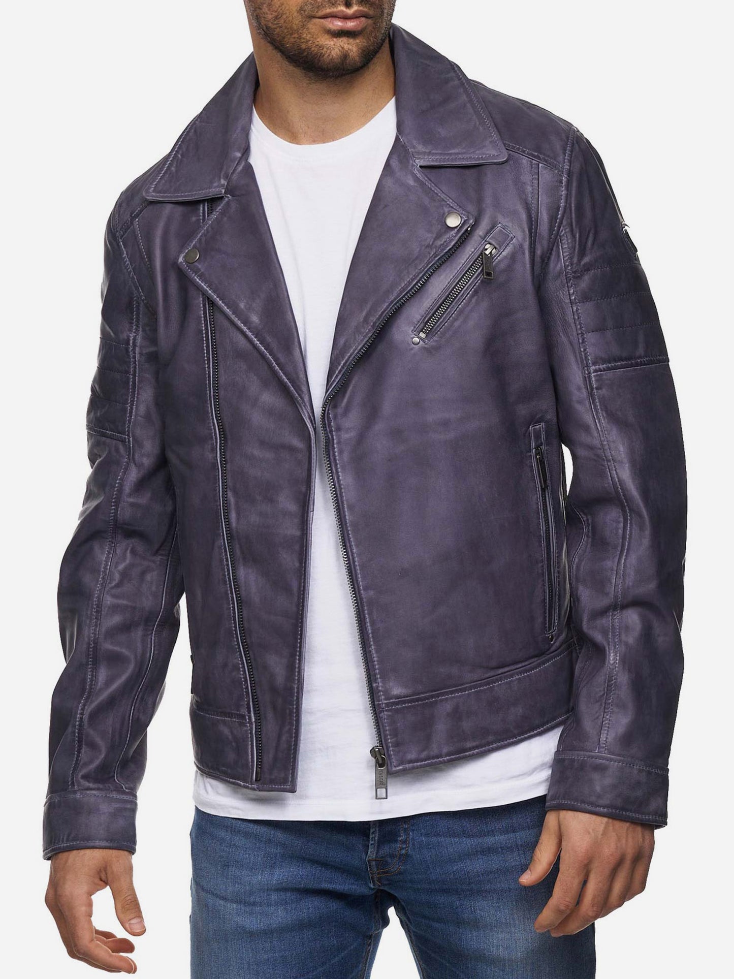 Tazzio Herren Lederjacke Biker-Look 19712