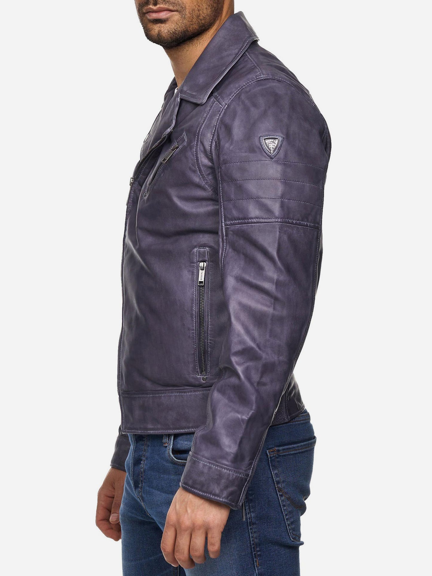 Tazzio Herren Lederjacke Biker-Look 19712