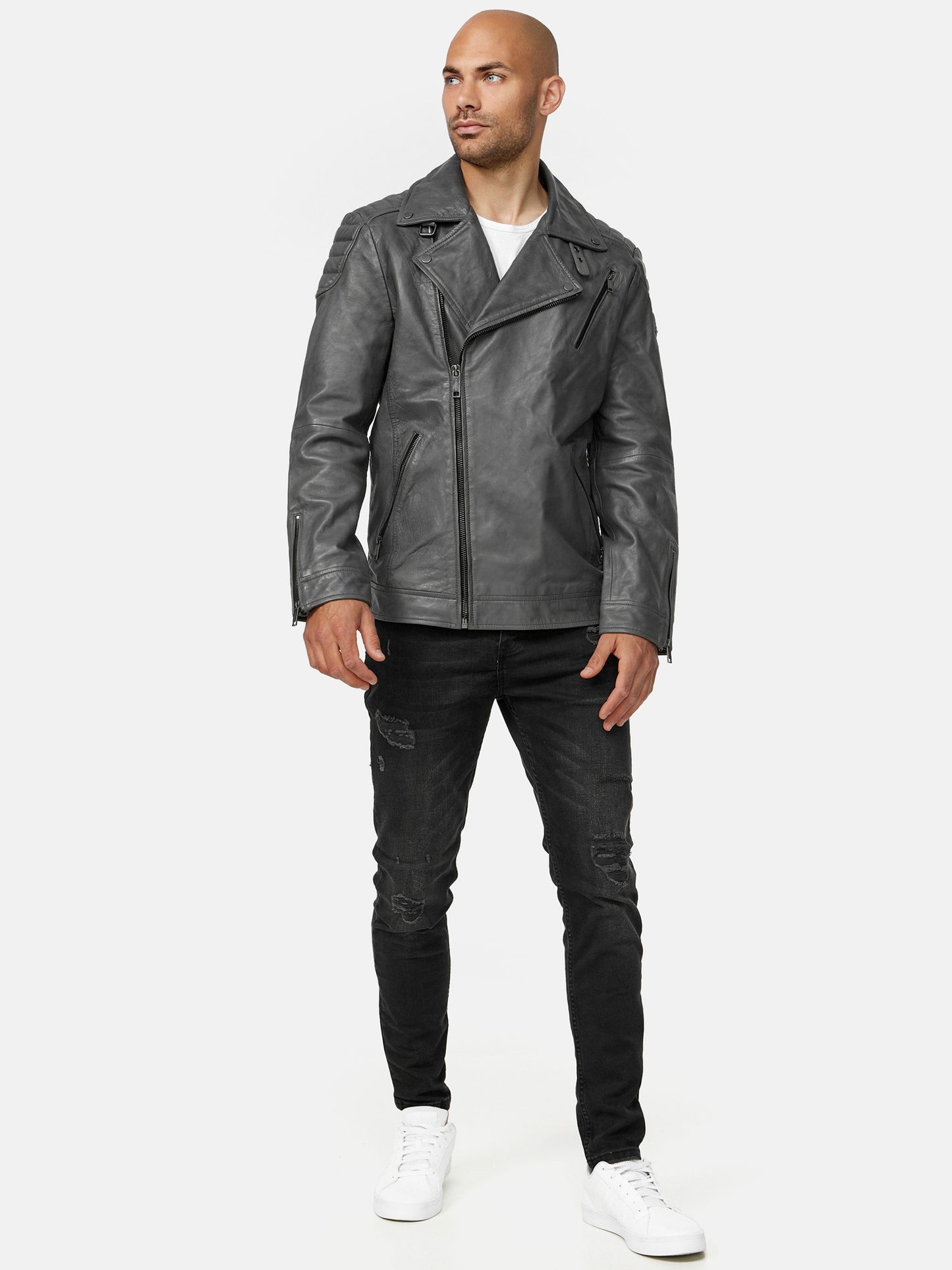 Tazzio Herren Lederjacke Biker-Look 19713