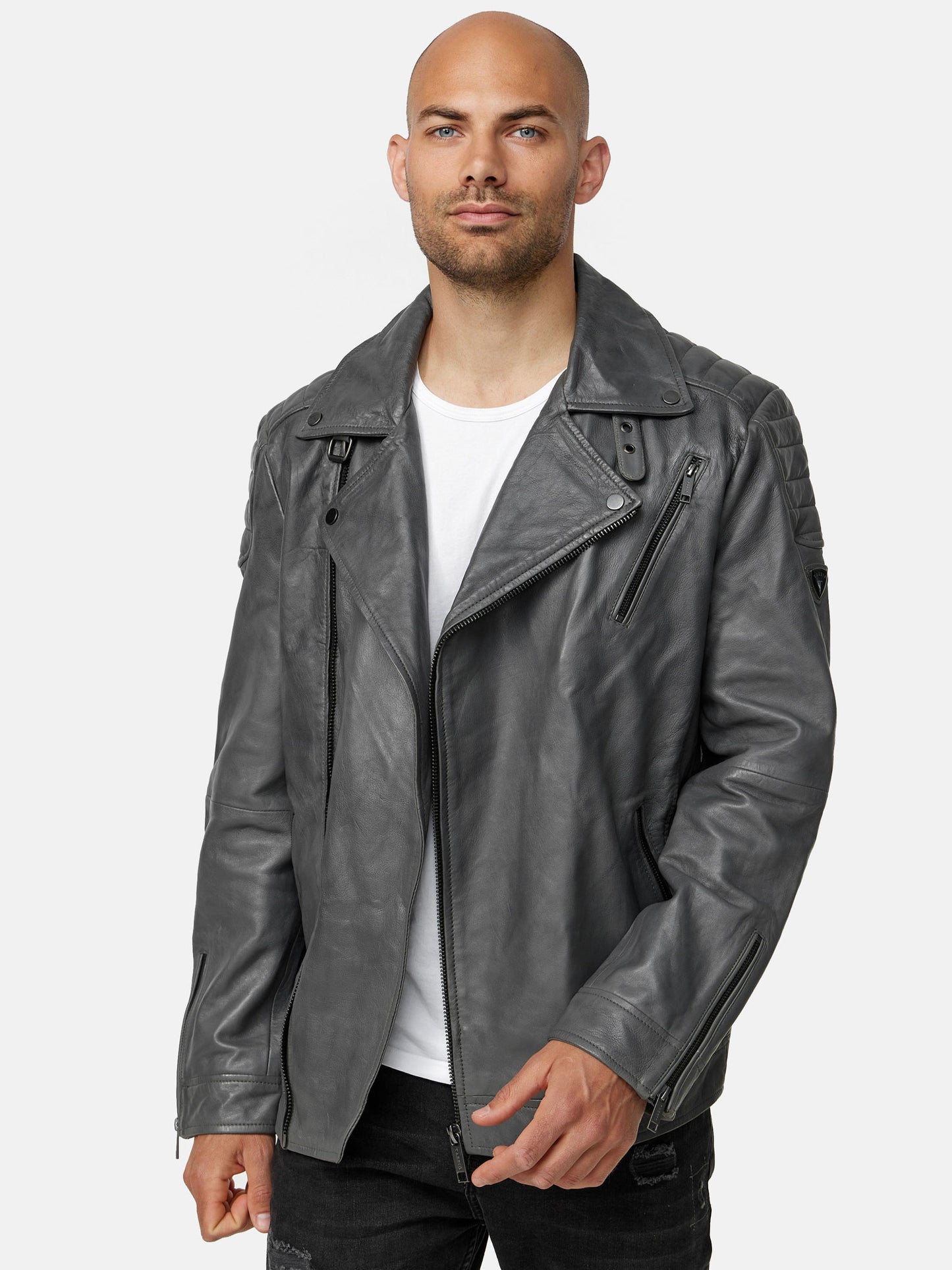 Tazzio Herren Lederjacke Biker-Look 19713