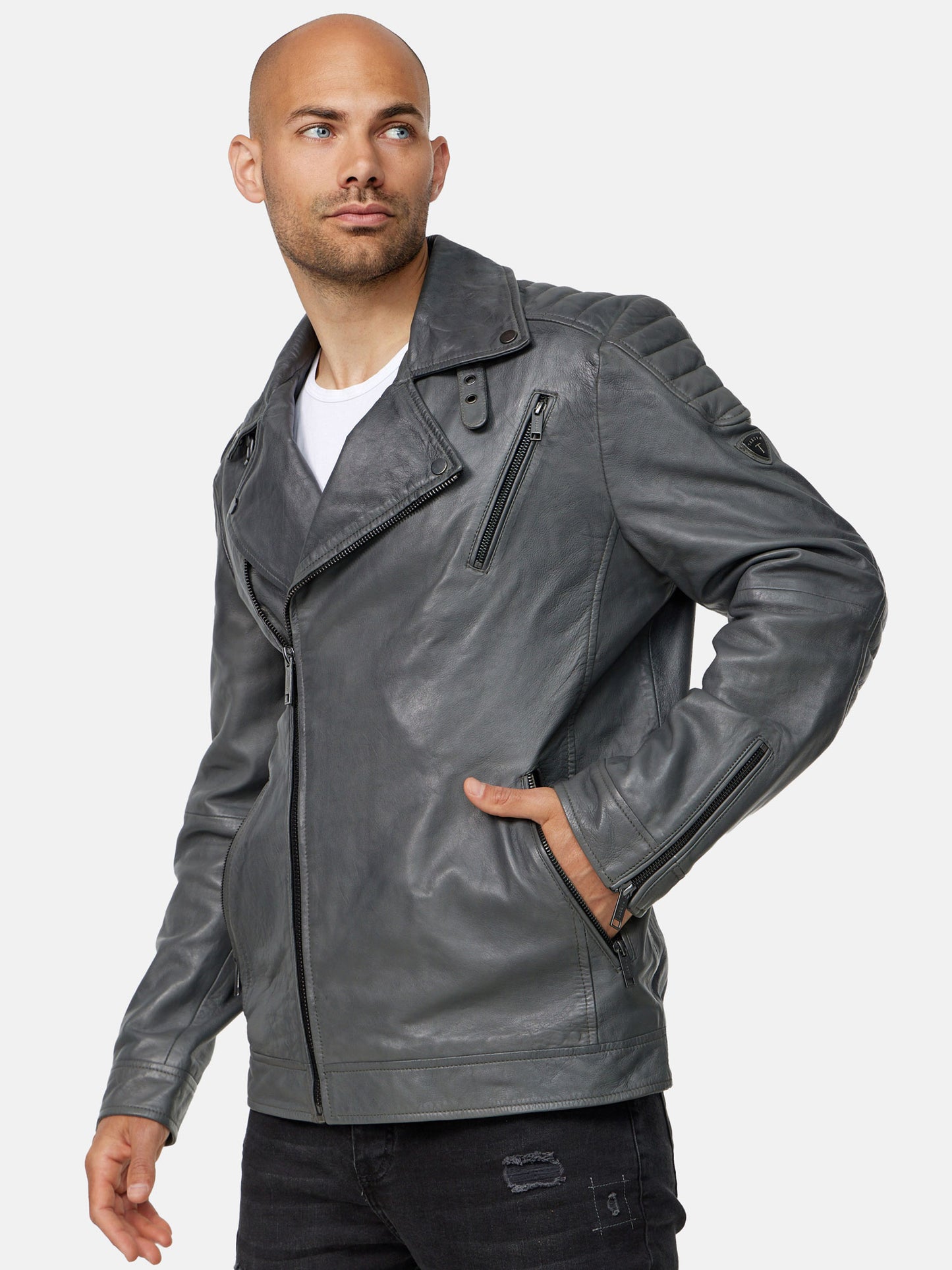 Tazzio Herren Lederjacke Biker-Look 19713