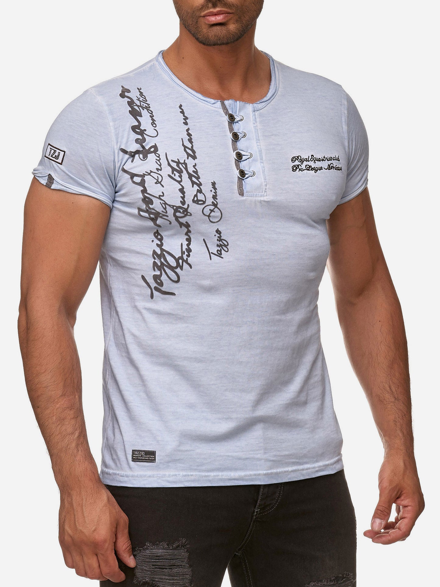 Tazzio Herren T-Shirt Ölwaschung 4050-1