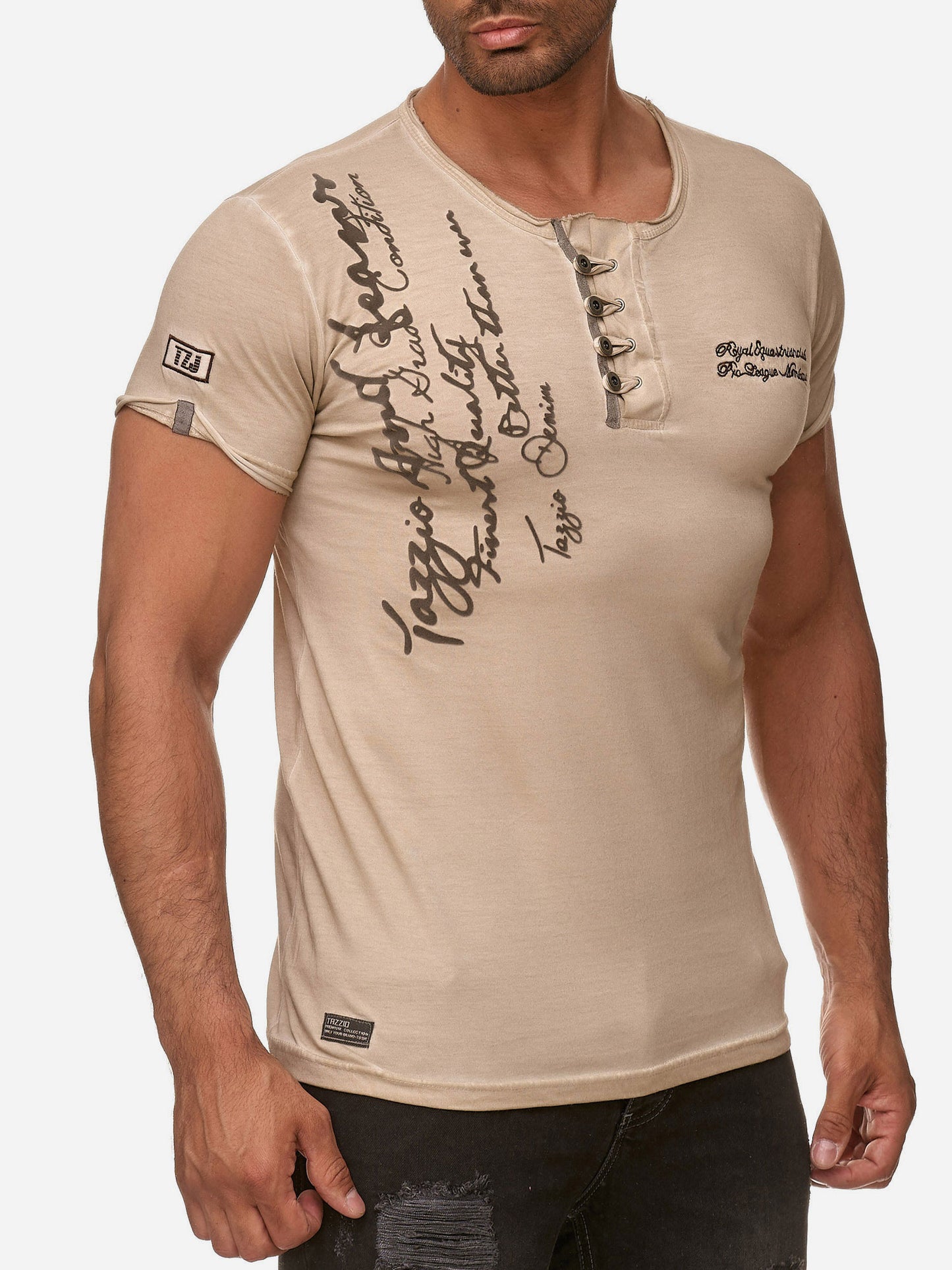 Tazzio Herren T-Shirt Ölwaschung 4050-1