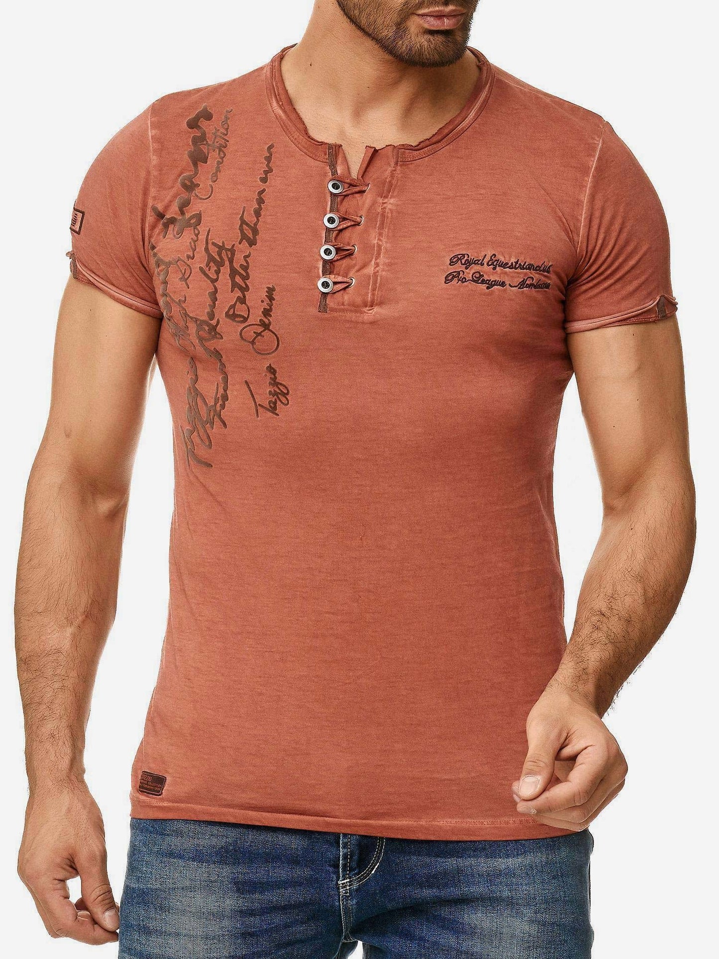 Tazzio Herren T-Shirt Ölwaschung 4050-1
