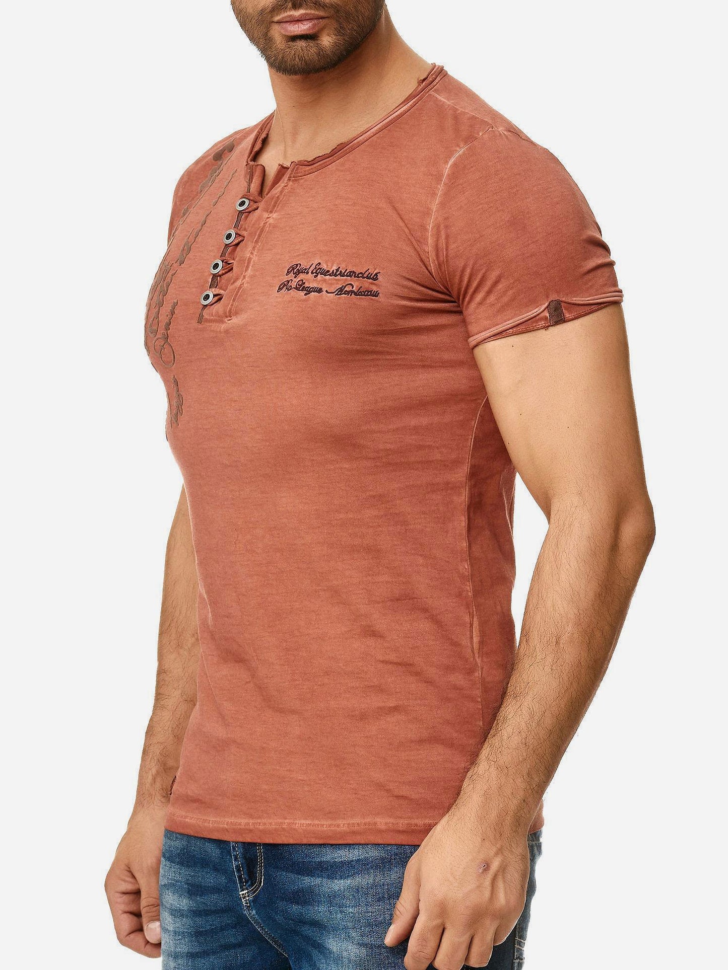 Tazzio Herren T-Shirt Ölwaschung 4050-1