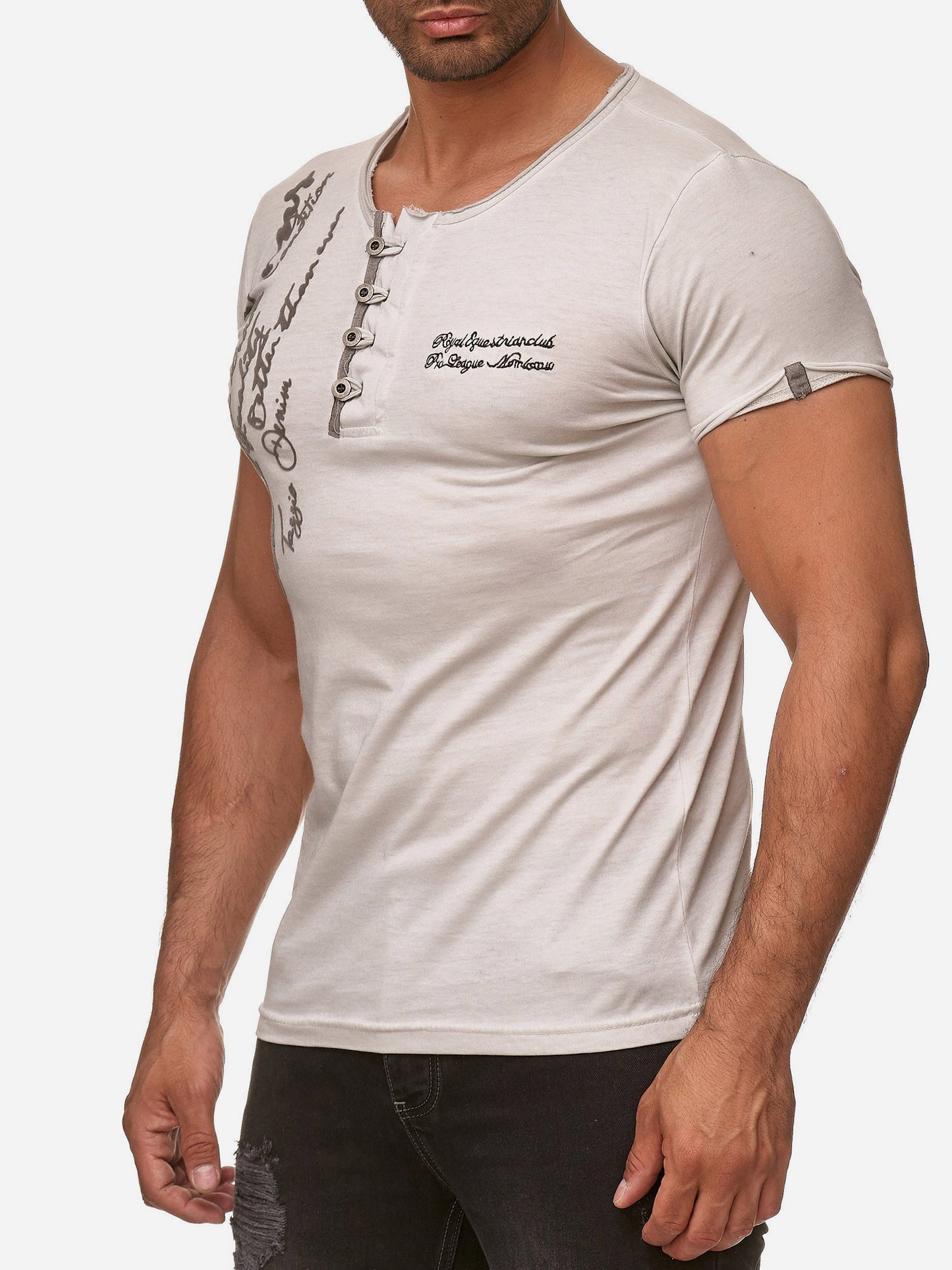 Tazzio Herren T-Shirt Ölwaschung 4050-1