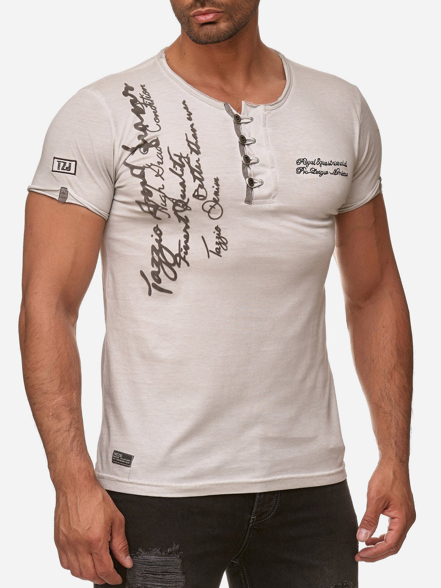 Tazzio Herren T-Shirt Ölwaschung 4050-1