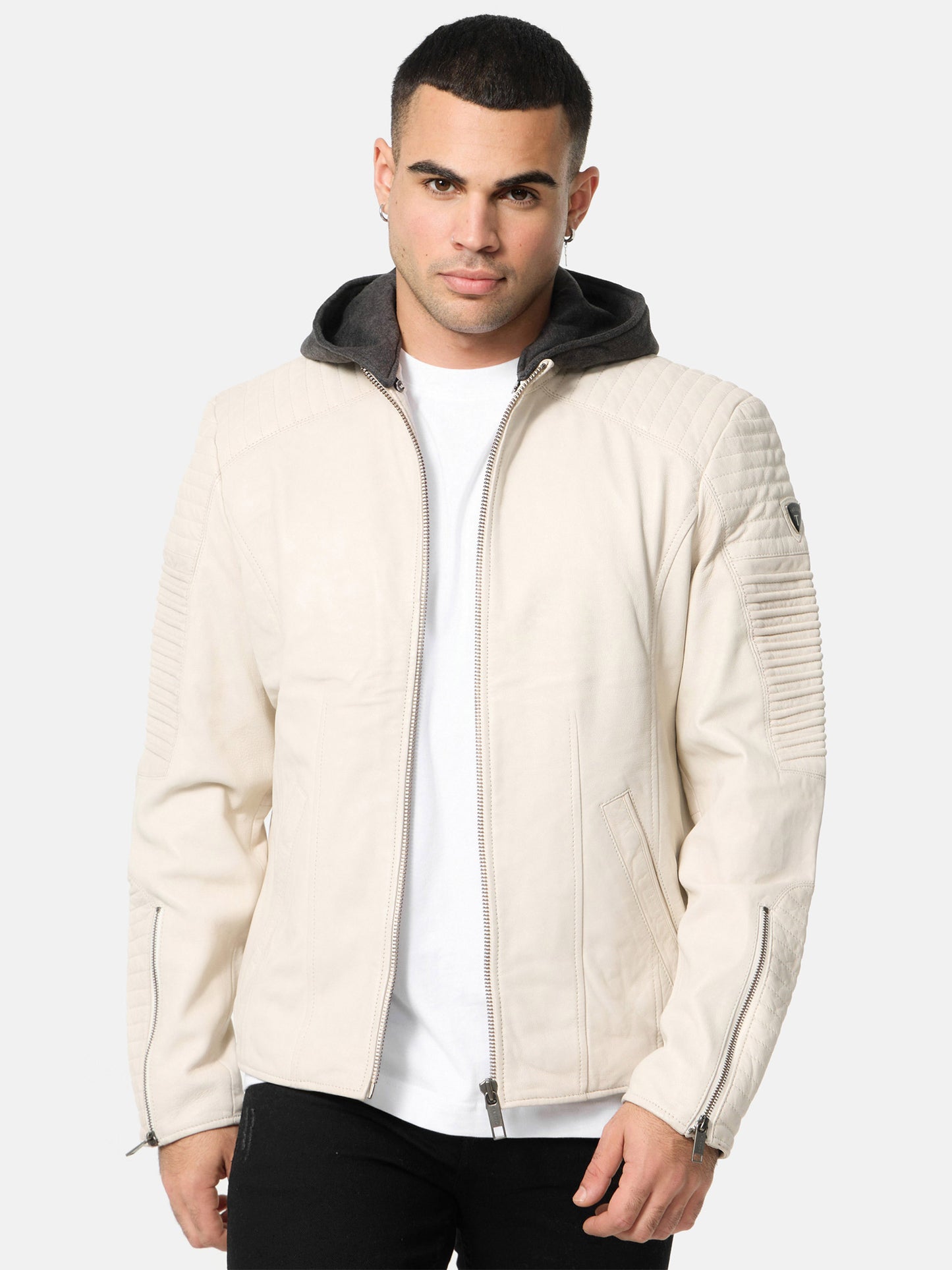 Tazzio herre læderjakke biker look A800