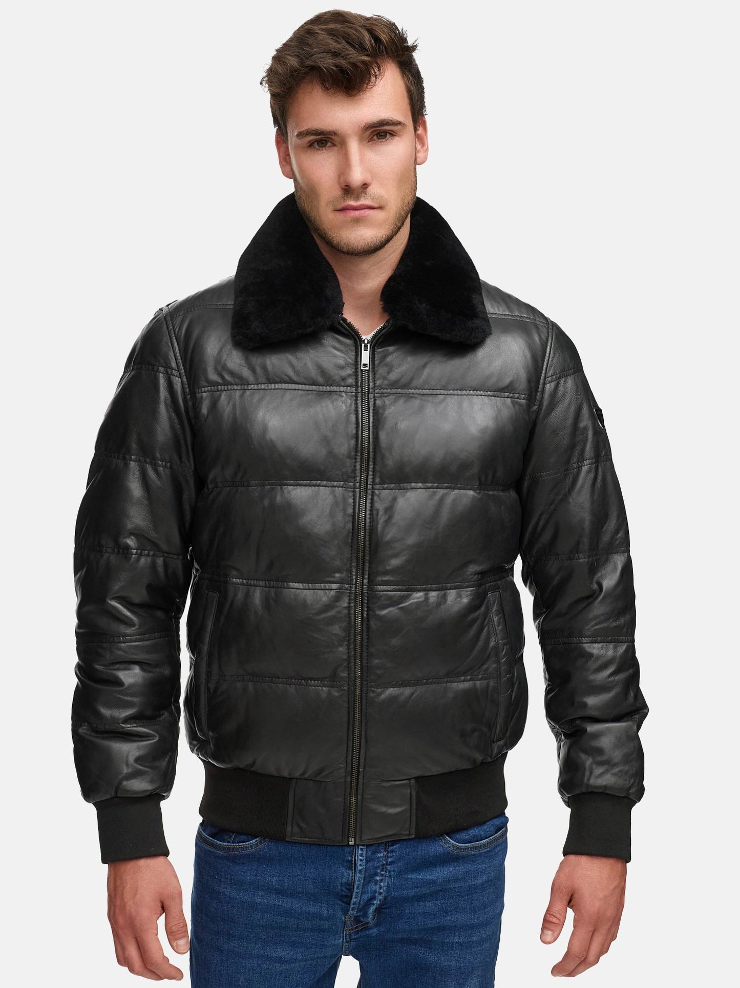 Tazzio Herren Lederjacke A806