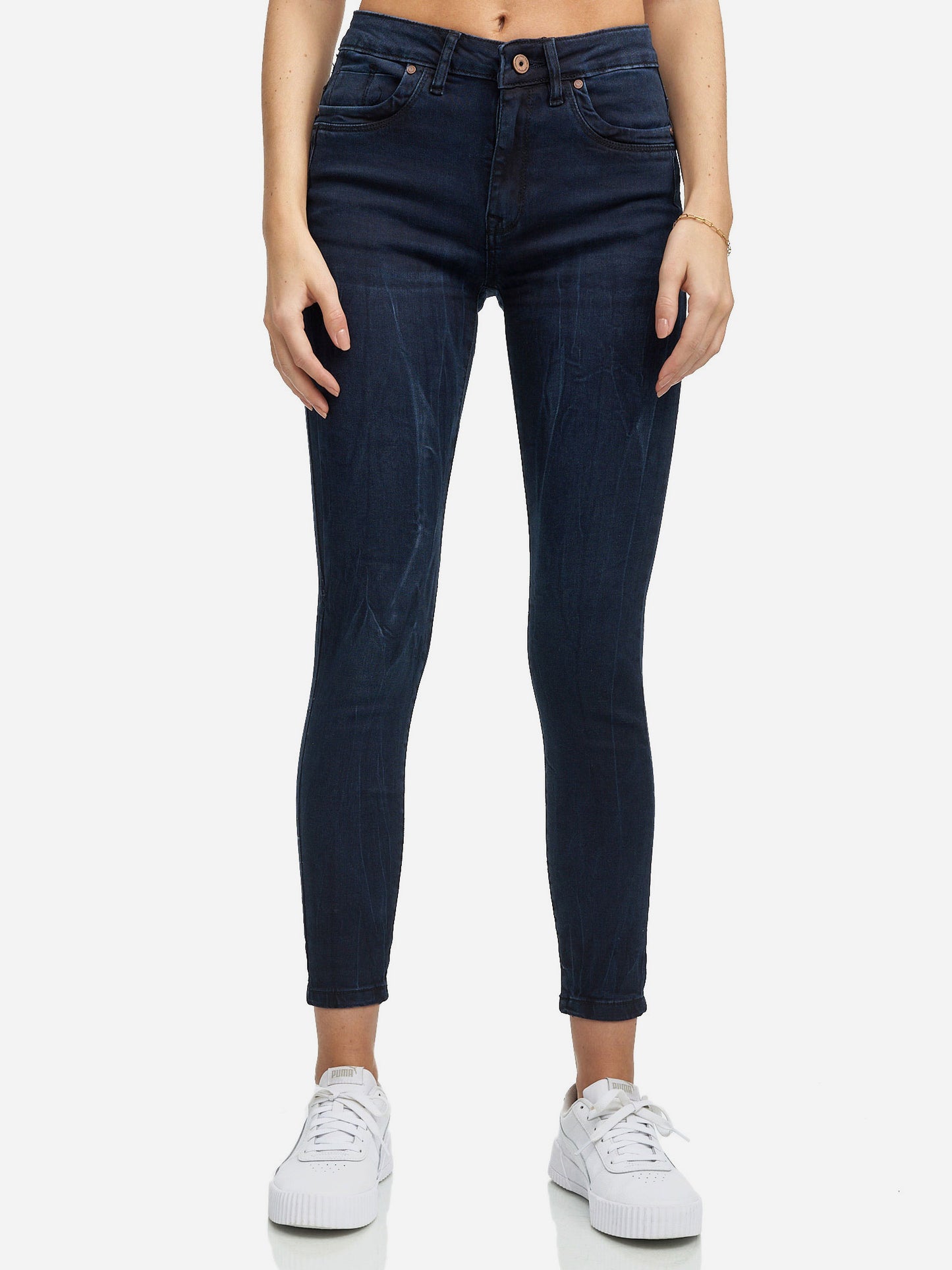 Tazzio Damen Skinny Fit High Waist Jeans F100