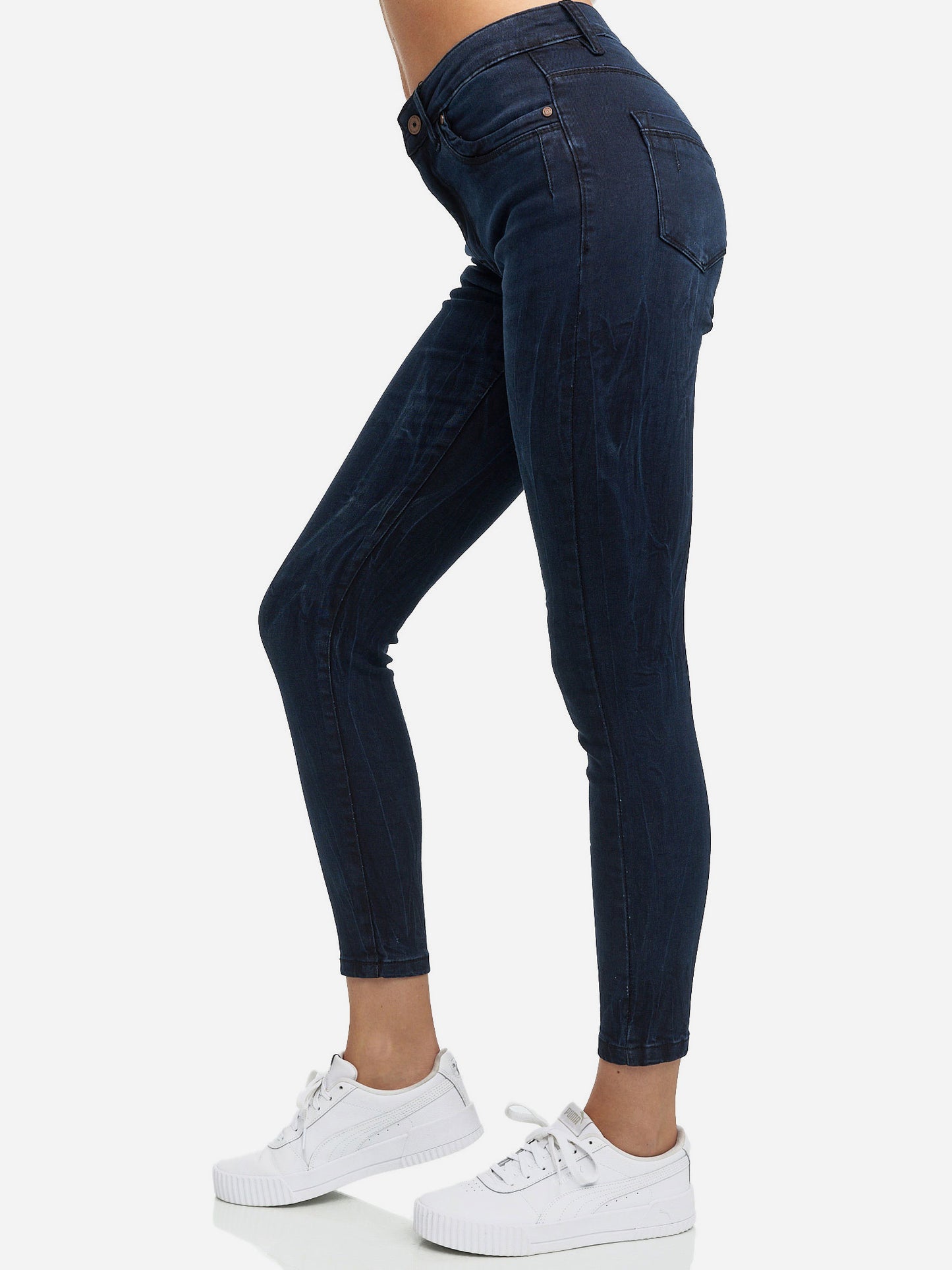 Tazzio Damen Skinny Fit High Waist Jeans F100
