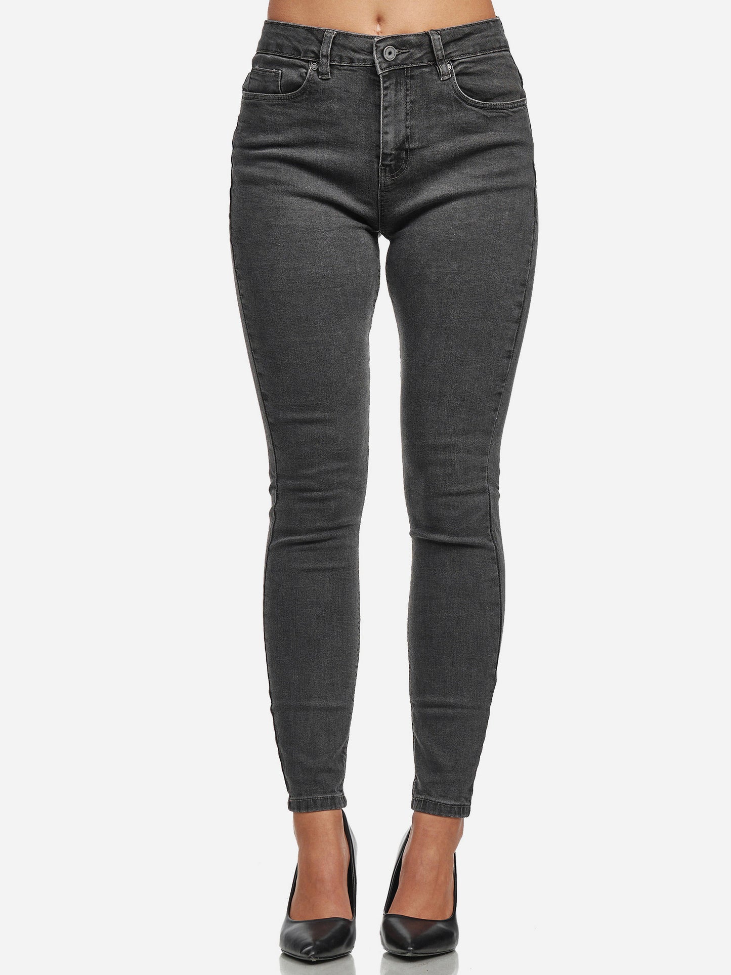 Tazzio Damen Skinny Fit High Waist Jeans F101