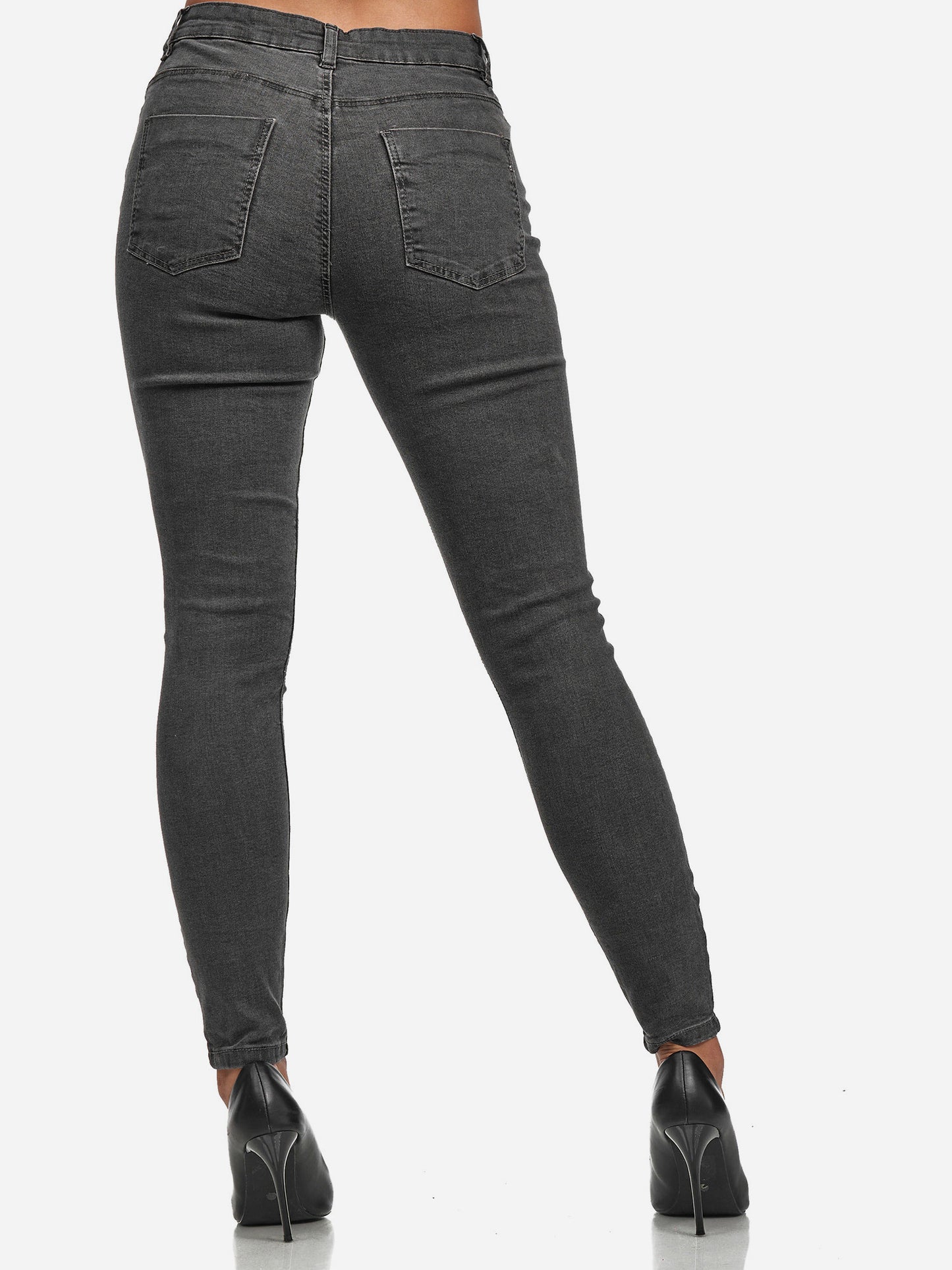 Tazzio Damen Skinny Fit High Waist Jeans F101