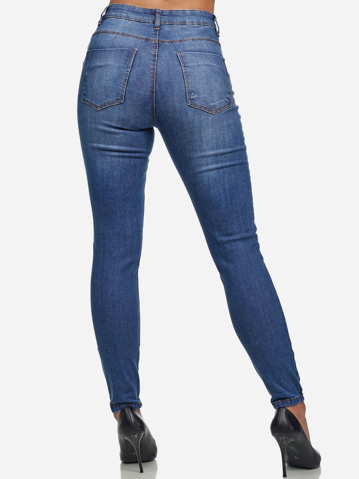 Tazzio Damen Skinny Fit High Waist Jeans F101